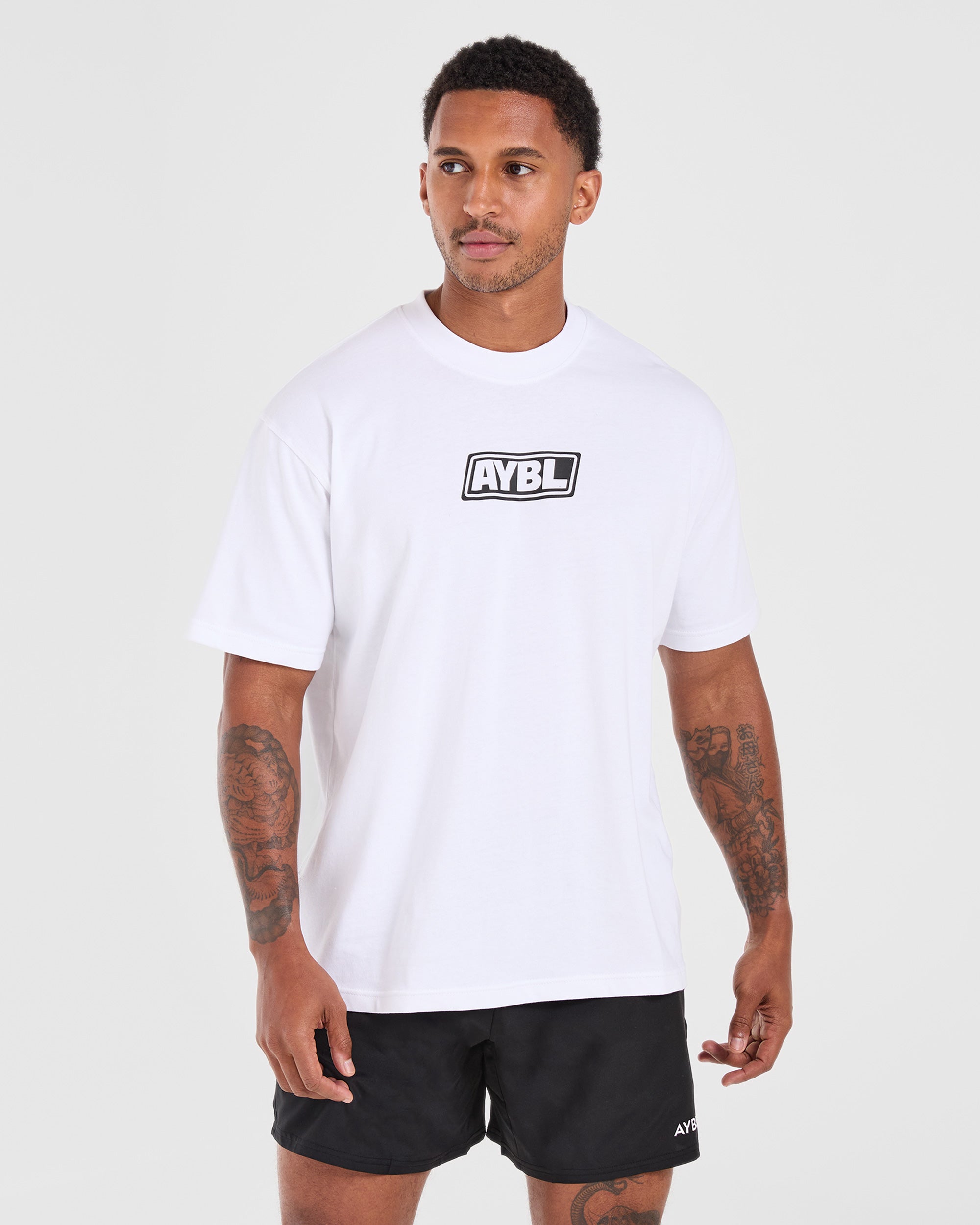 Retro Oversized T Shirt - Wit