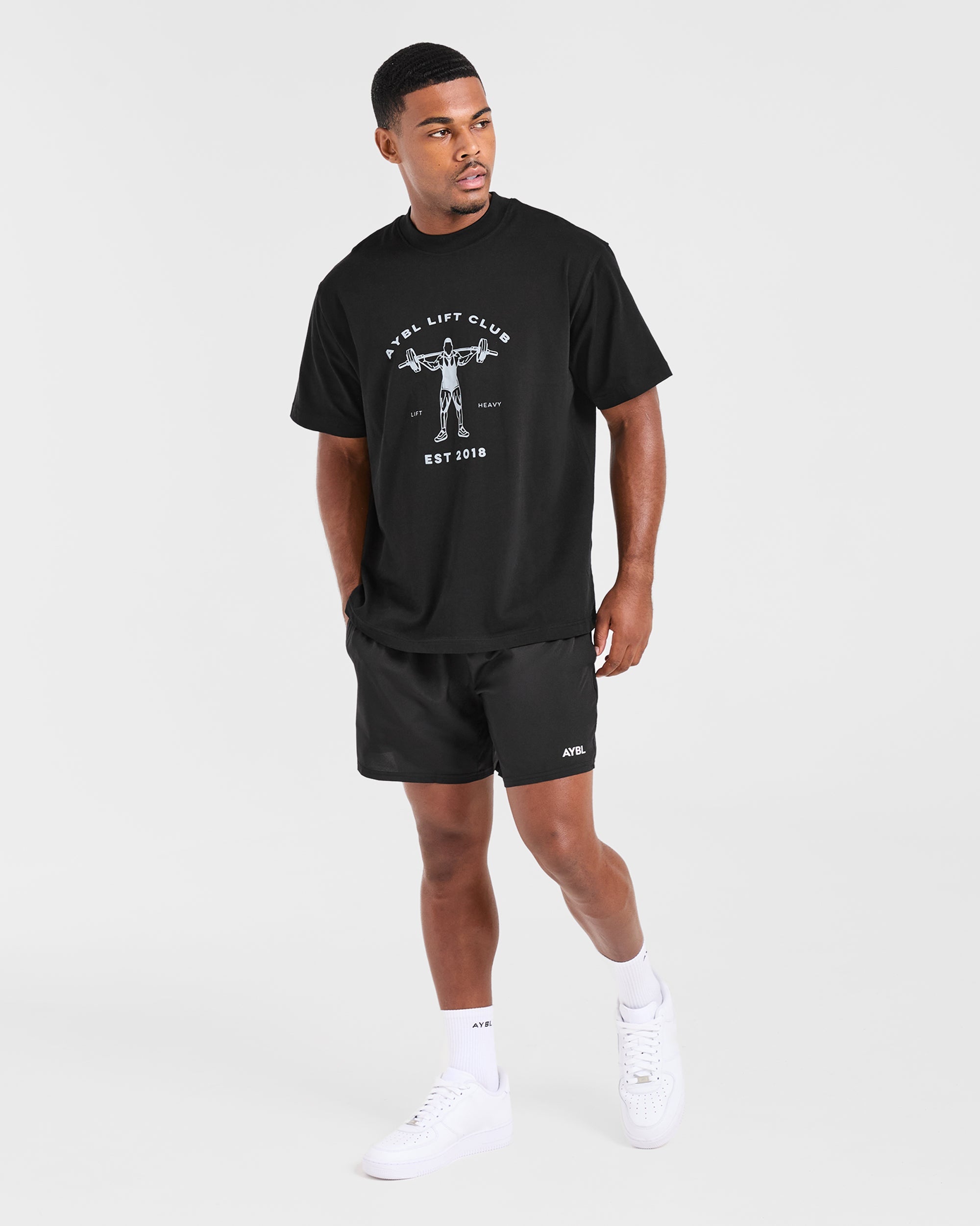 Lift Club Oversized T Shirt - Zwart