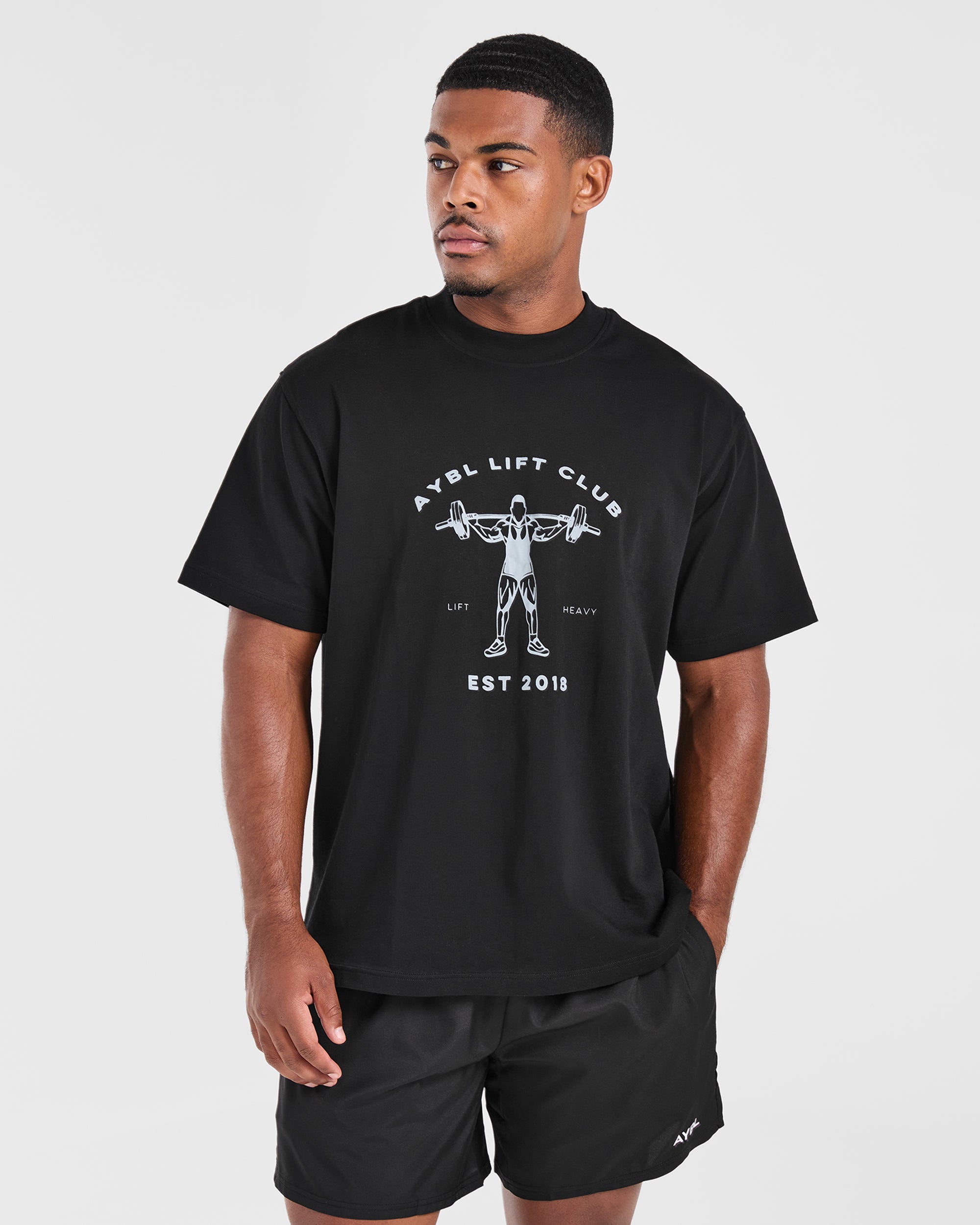 Lift Club Oversized T Shirt - Zwart