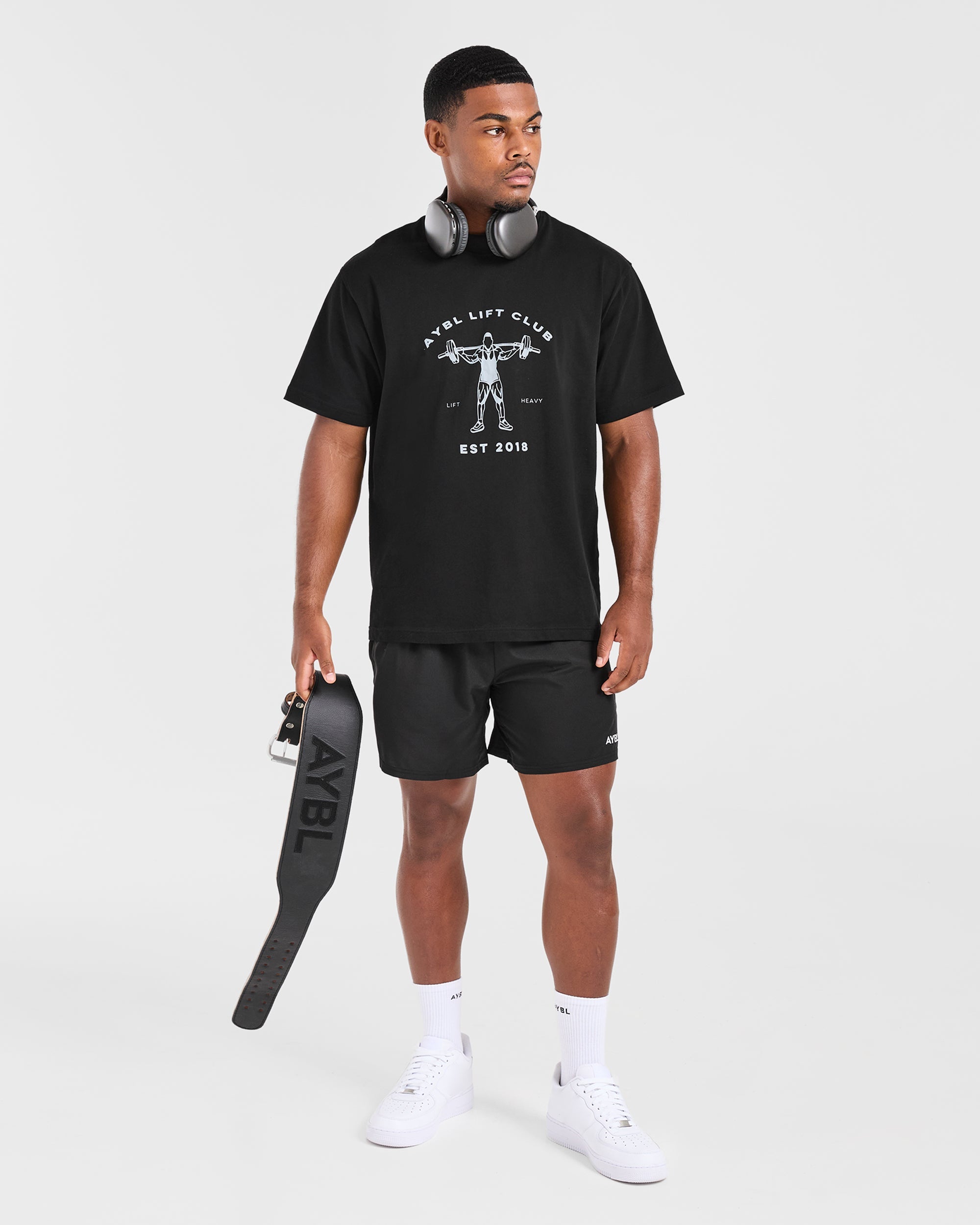 Lift Club Oversized T Shirt - Zwart