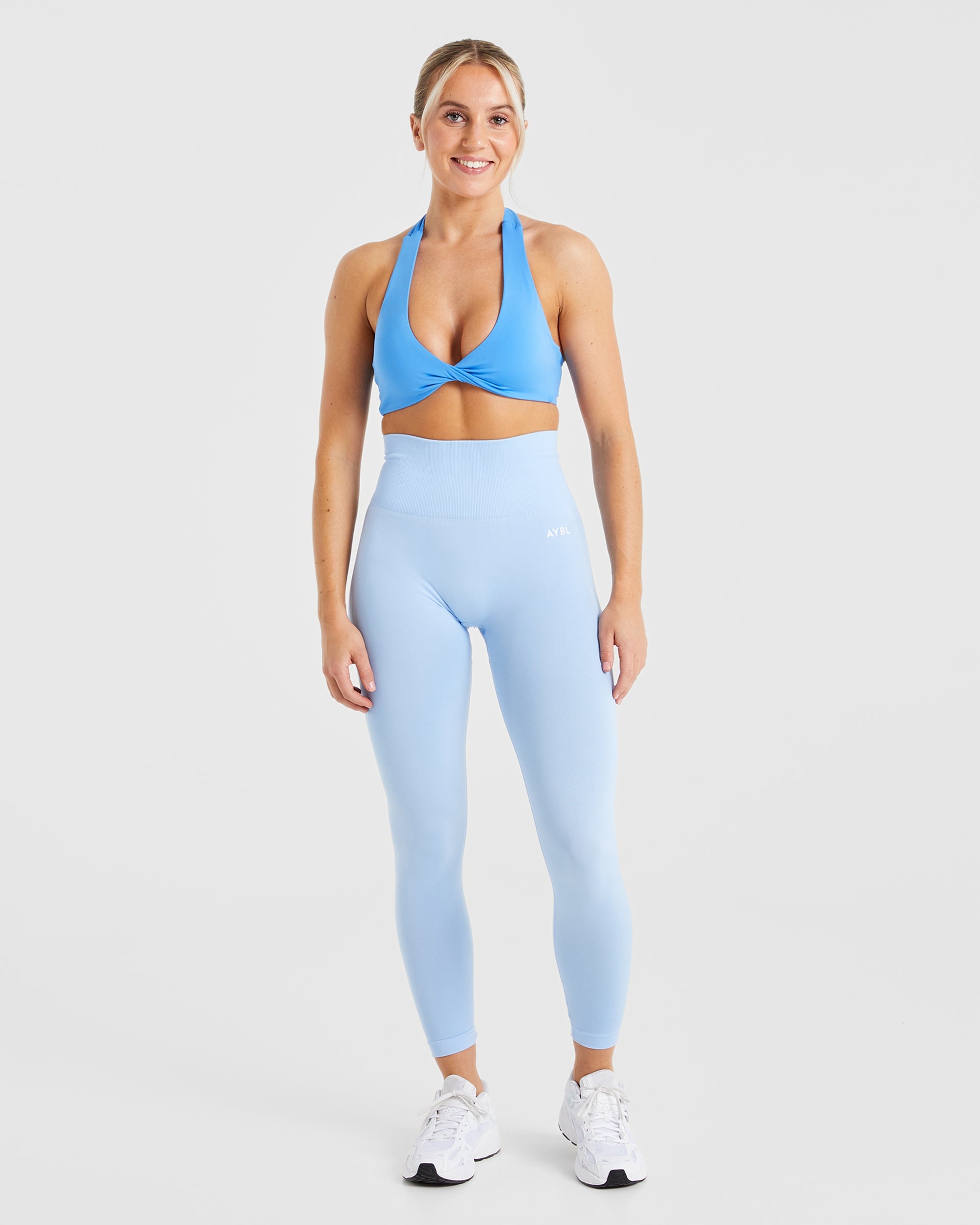 Essential Halterneck Sports Bra - Zomerblauw