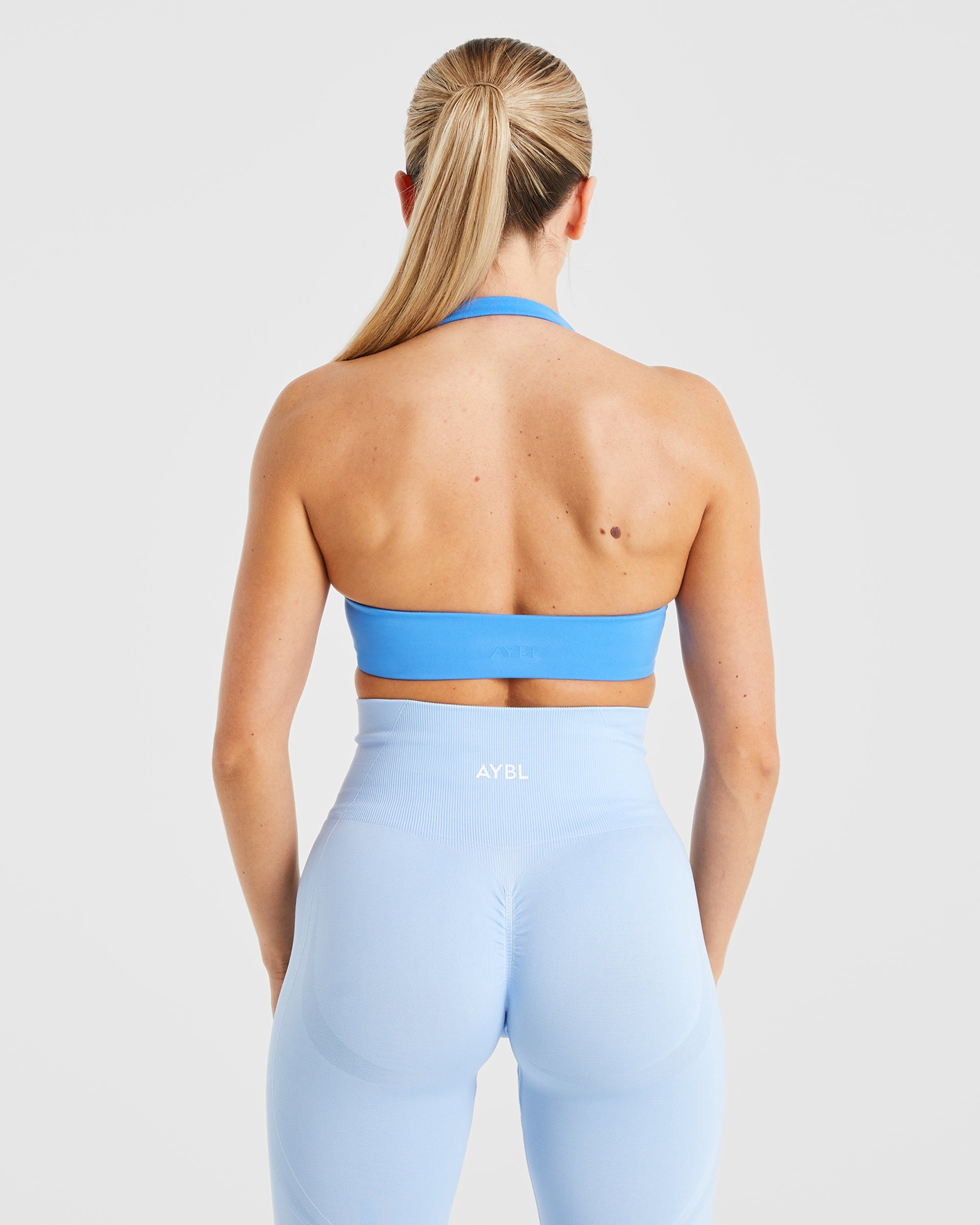 Essential Halterneck Sports Bra - Zomerblauw