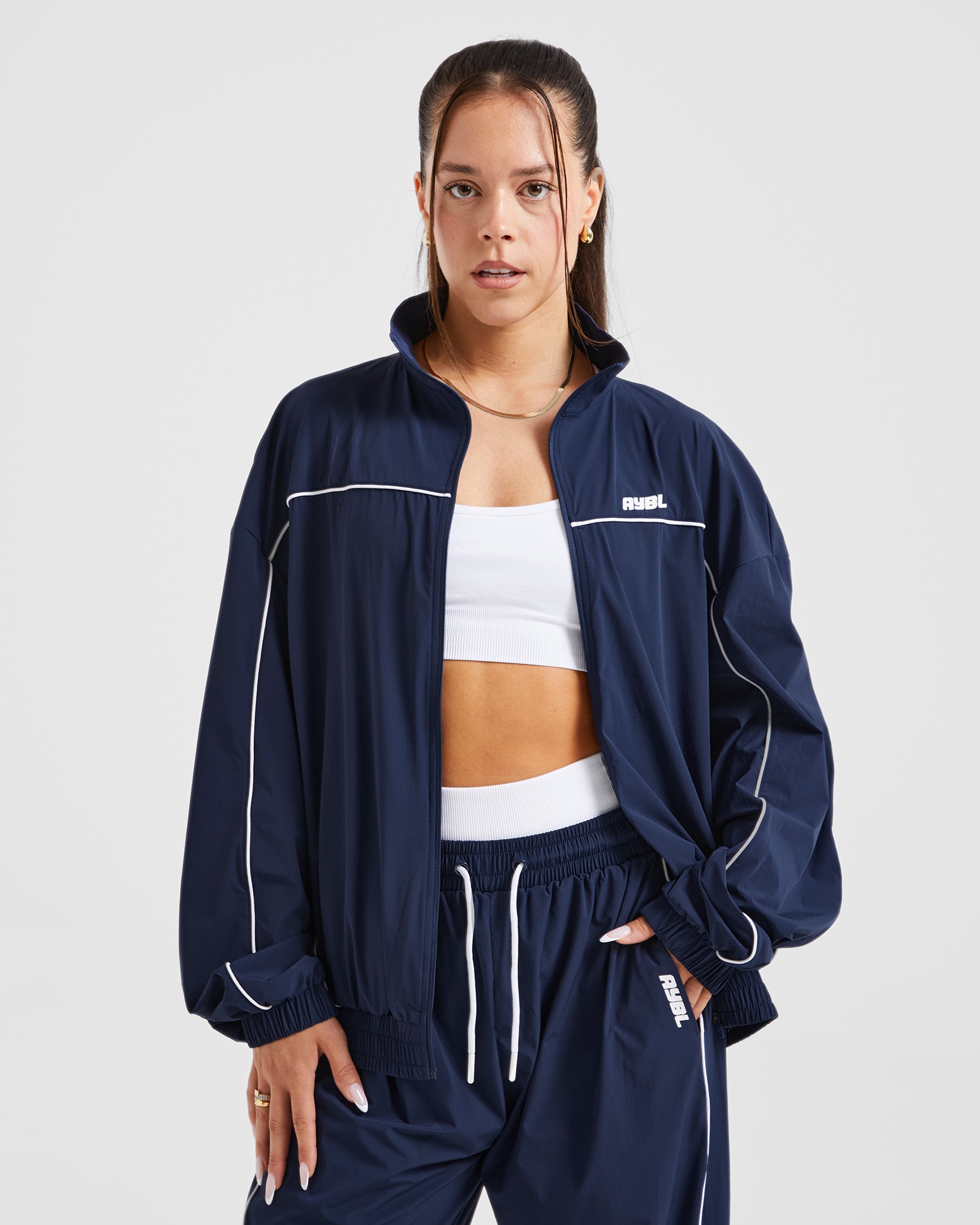 Justine Oversized Track Jacket - Navy