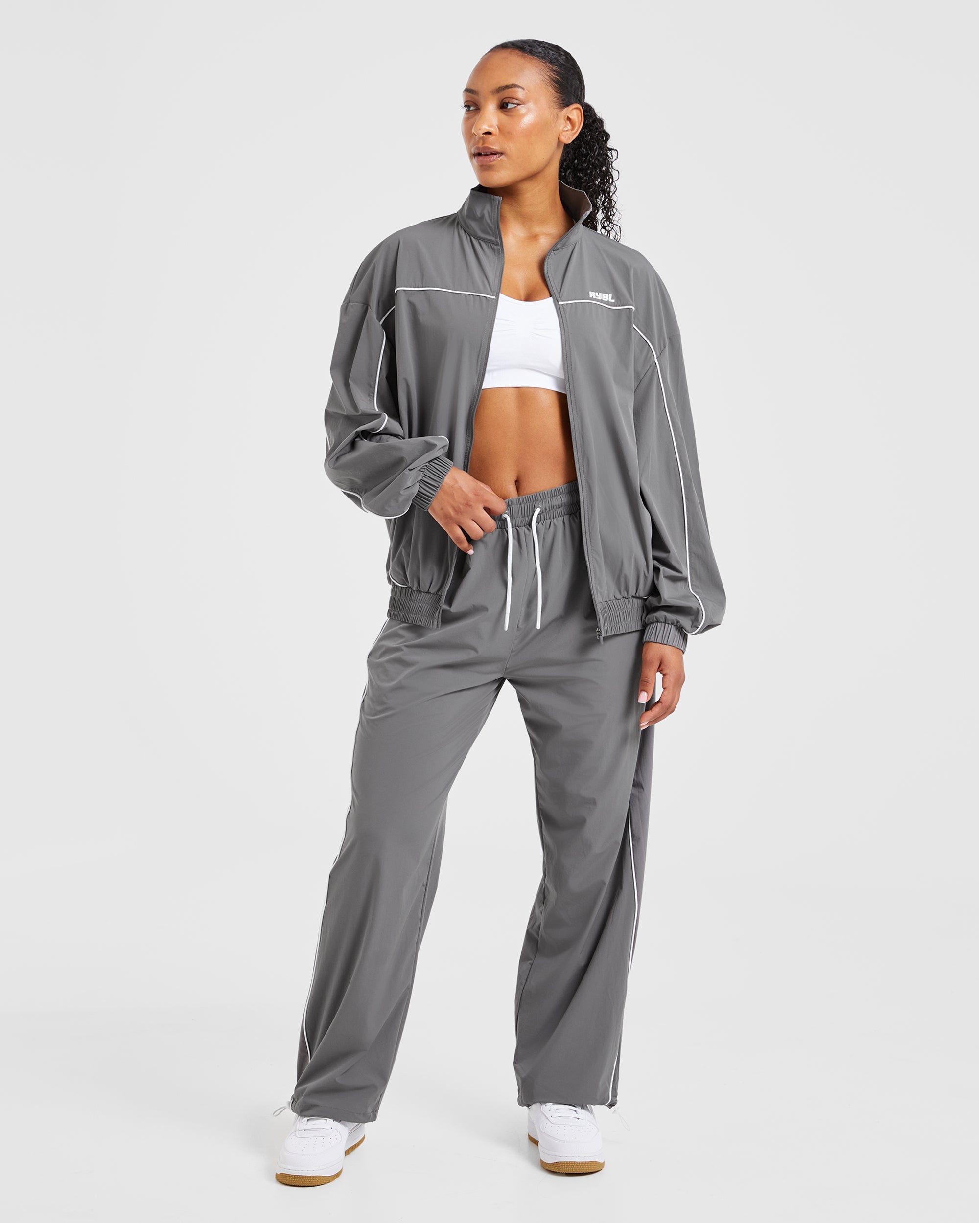 Justine Oversized Track Jacket - Grijs