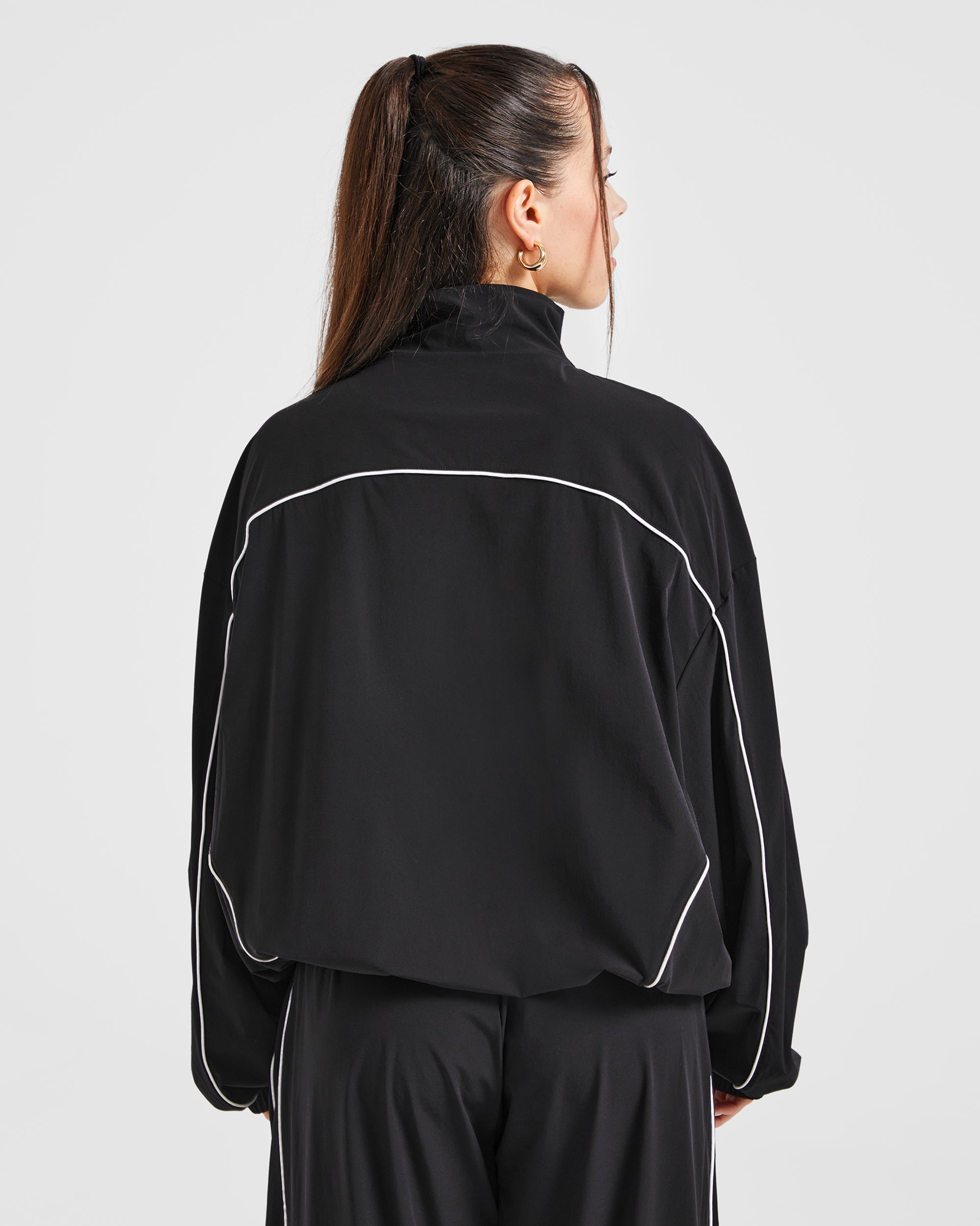 Justine Oversized Track Jacket - Zwart