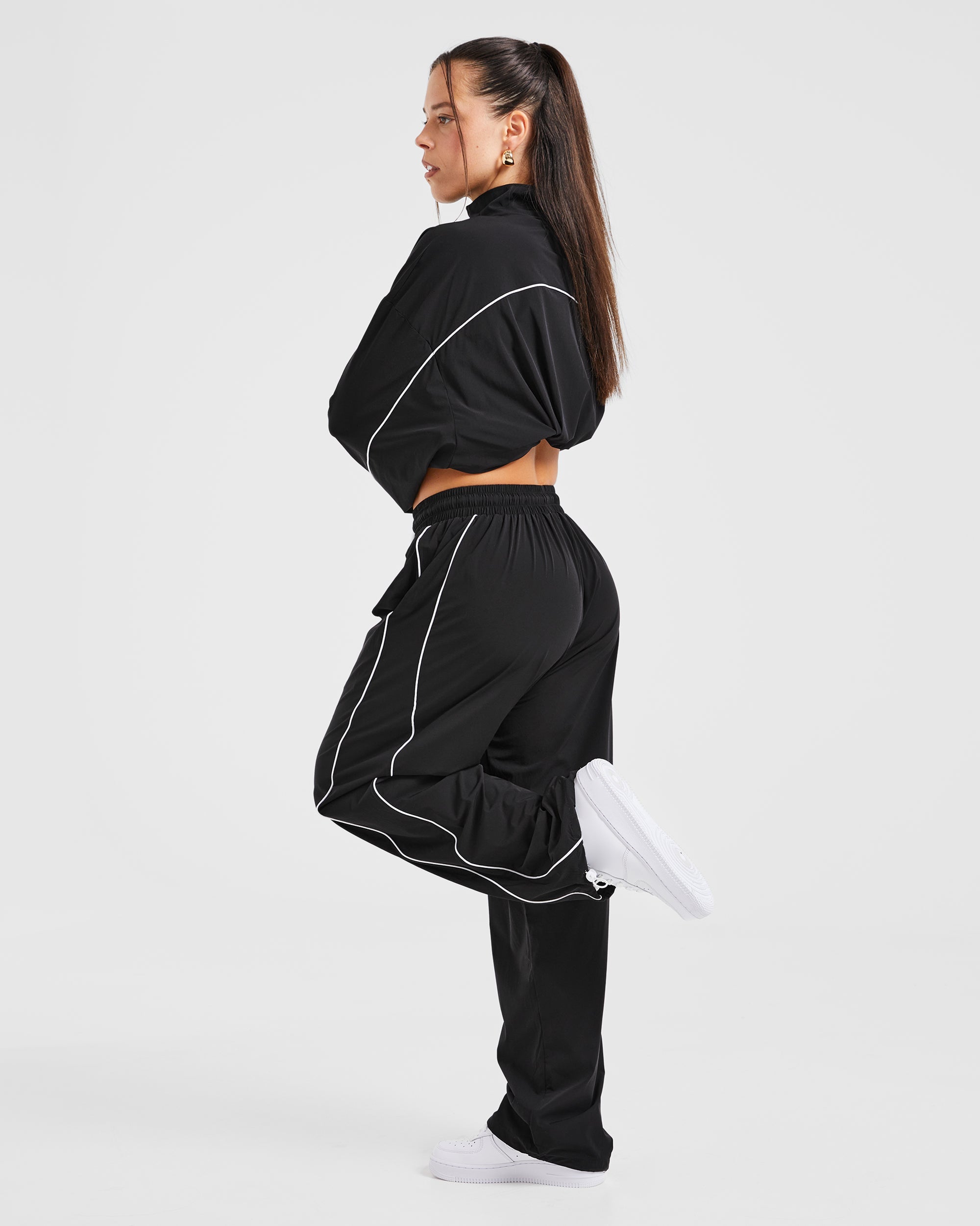 Justine Oversized Track Joggers - Zwart