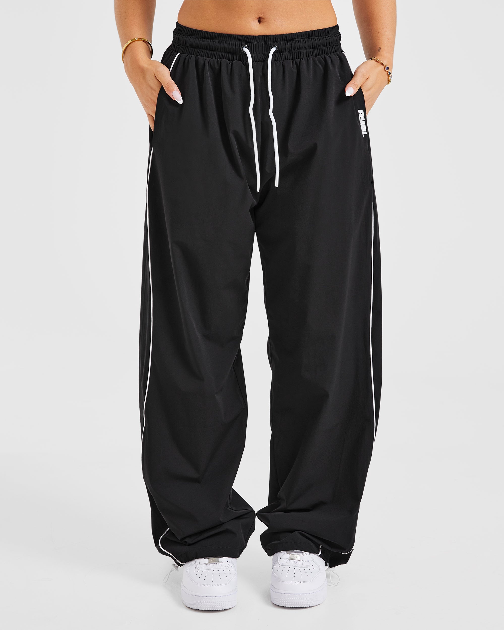 Justine Oversized Track Joggers - Zwart