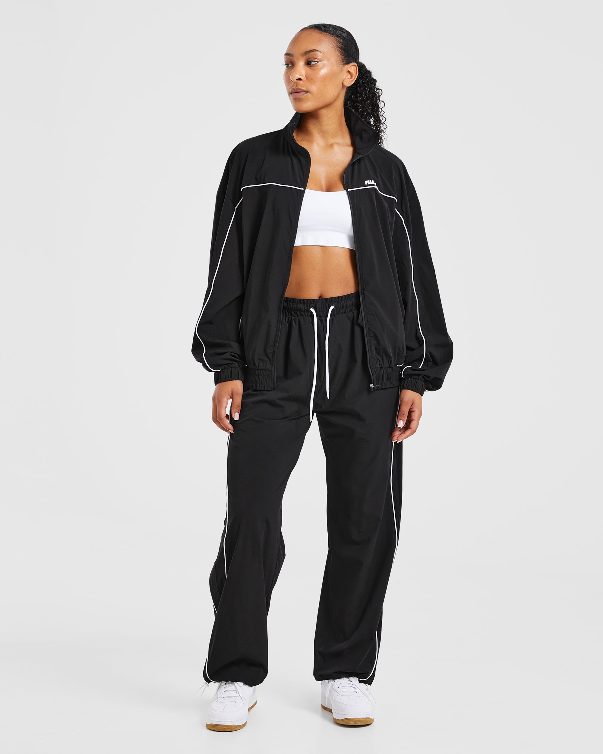 Justine Oversized Track Jacket - Zwart