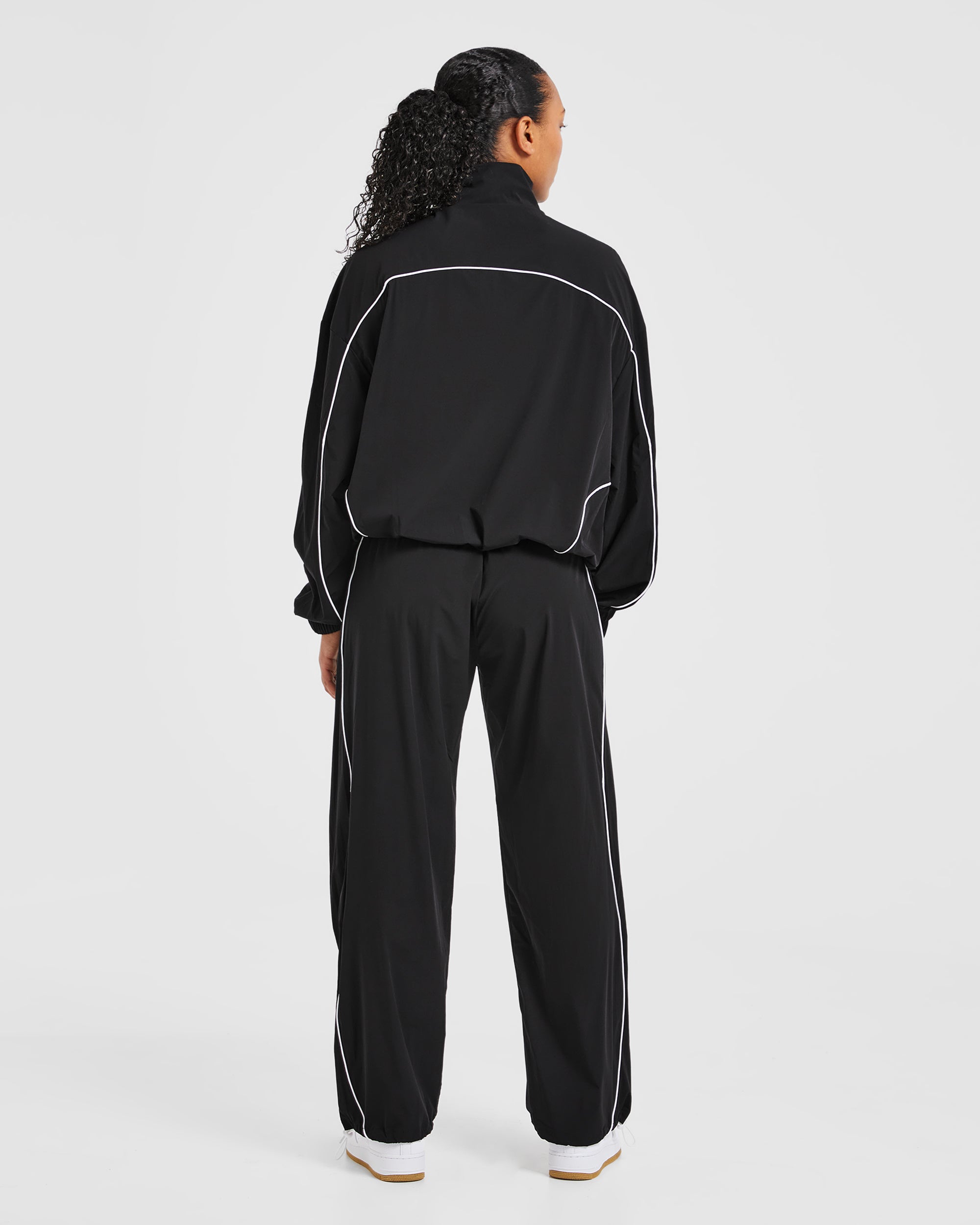 Justine Oversized Track Jacket - Zwart