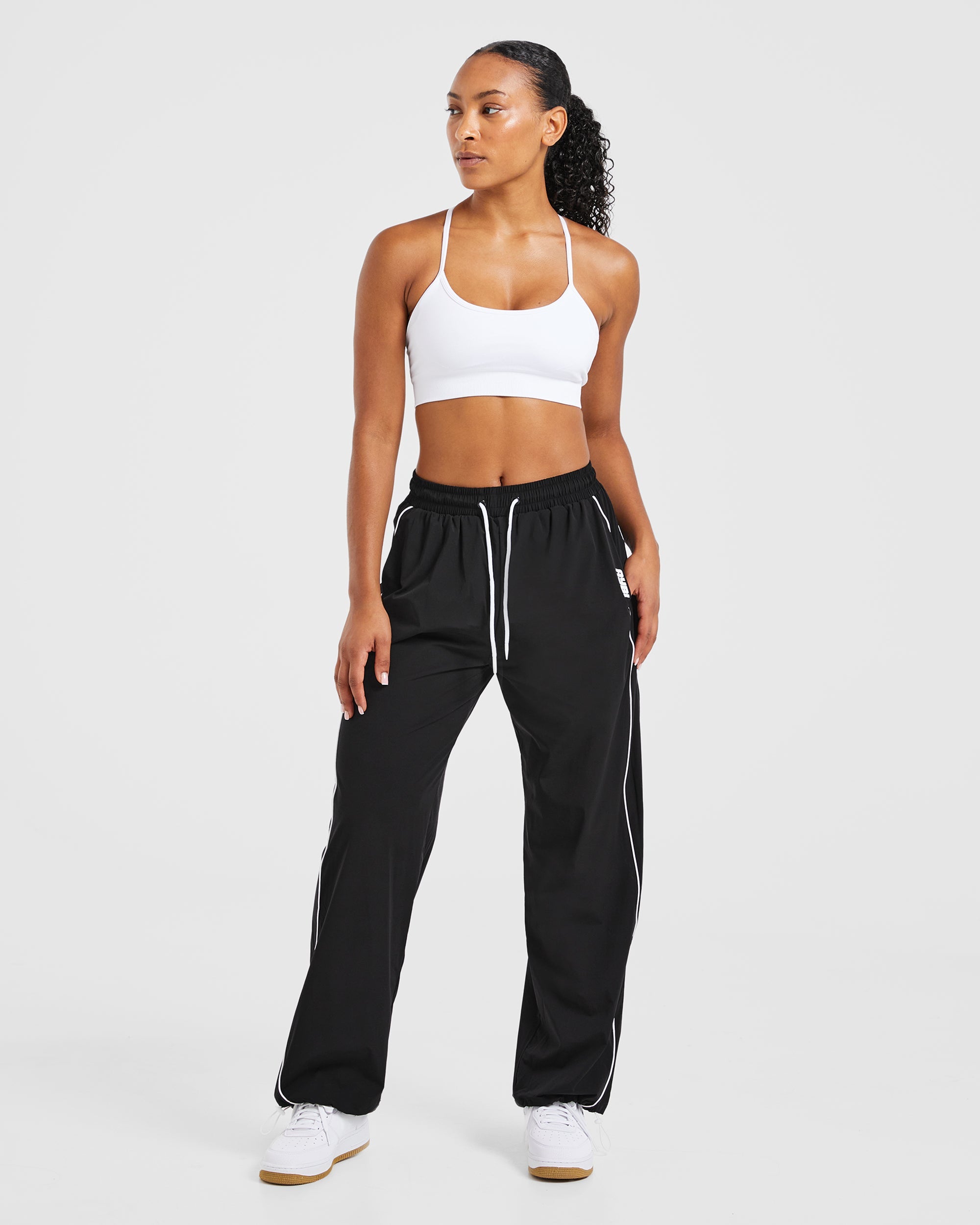 Justine Oversized Track Joggers - Zwart