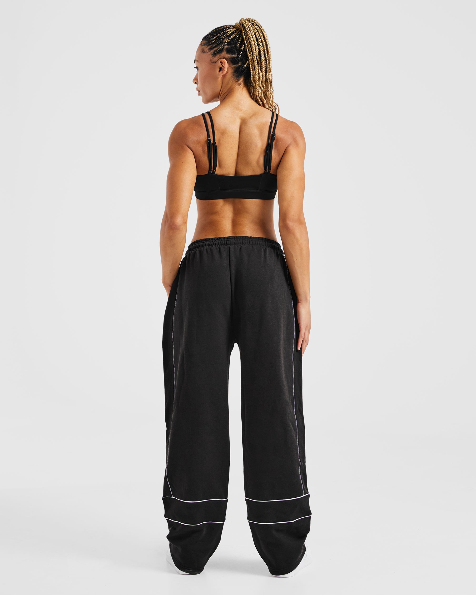 Justine Oversized Straight Leg Joggers - Washed Zwart