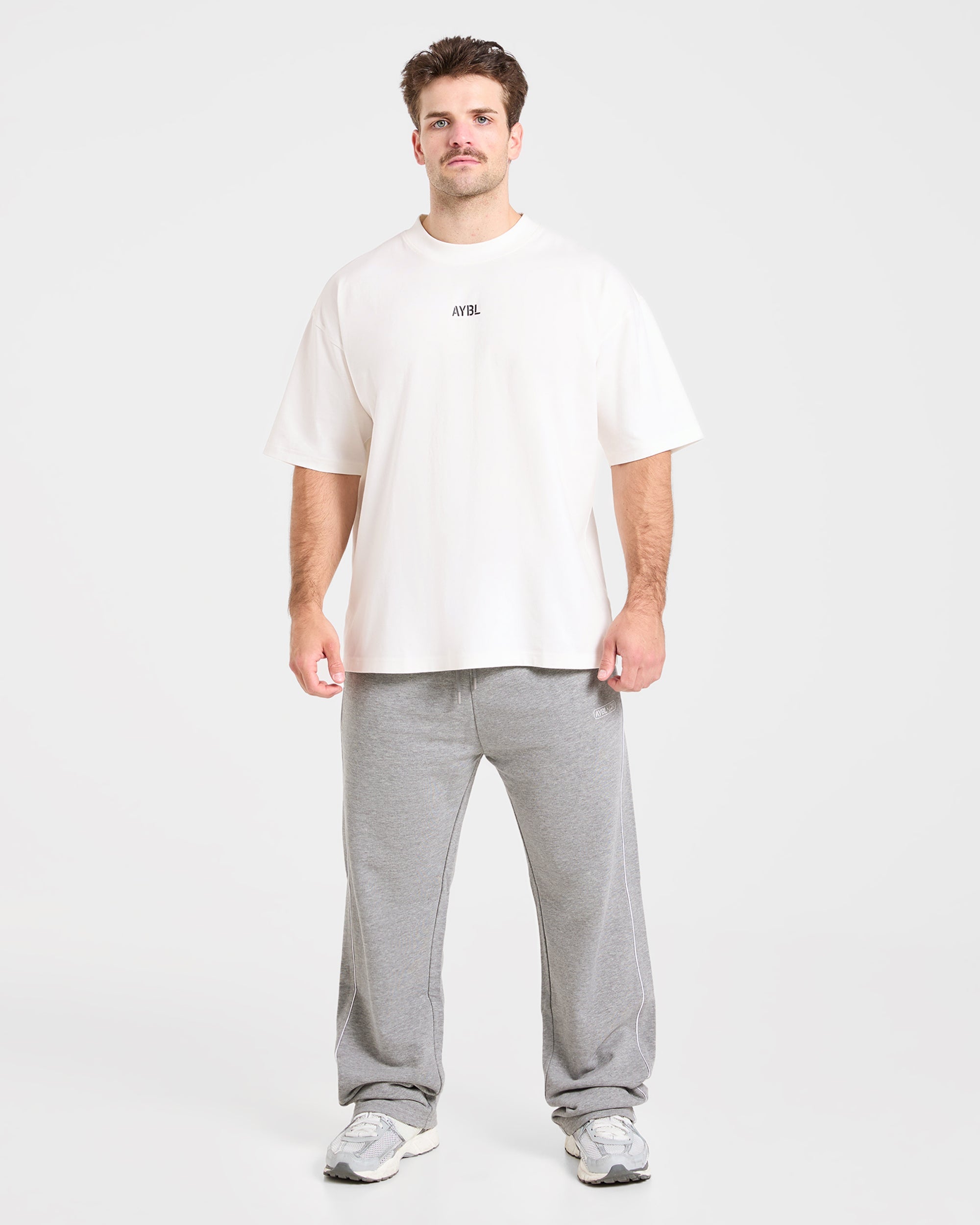 Cam Kissel x Oversized Straight Leg Joggers - Mid Marl Grijs