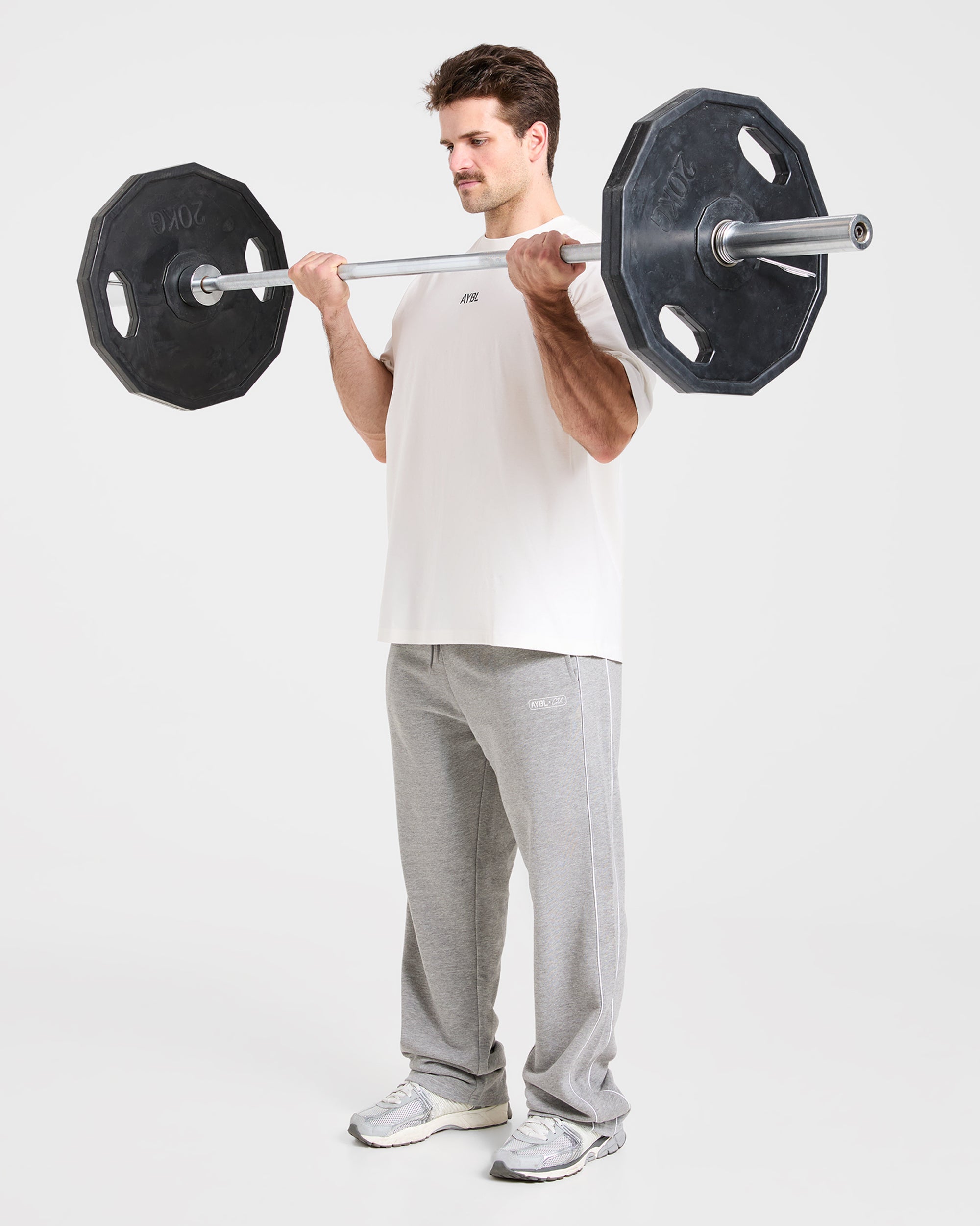 Cam Kissel x Oversized Straight Leg Joggers - Mid Marl Grijs