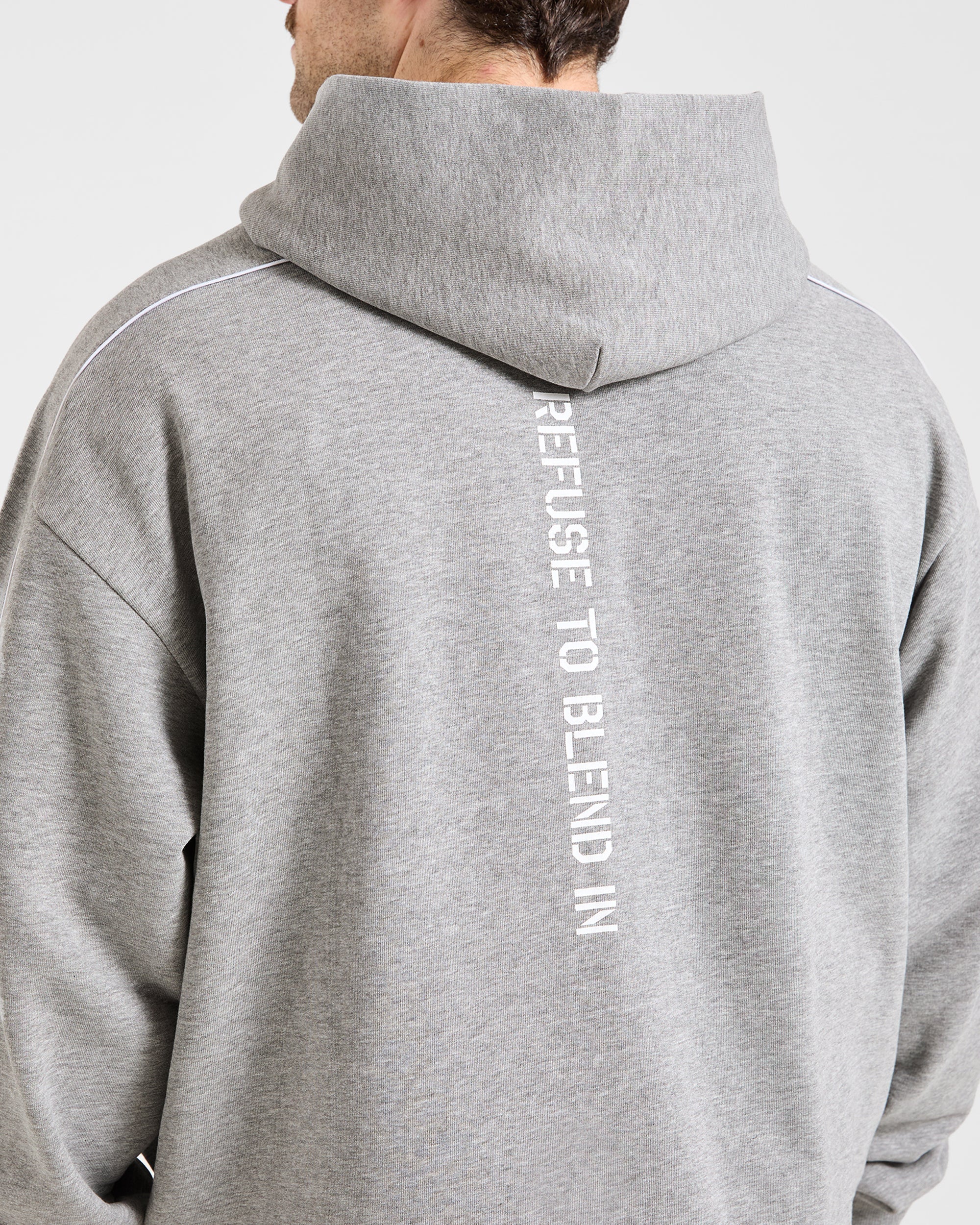 Cam Kissel x Oversized Full Zip Hoodie - Mid Marl Grijs