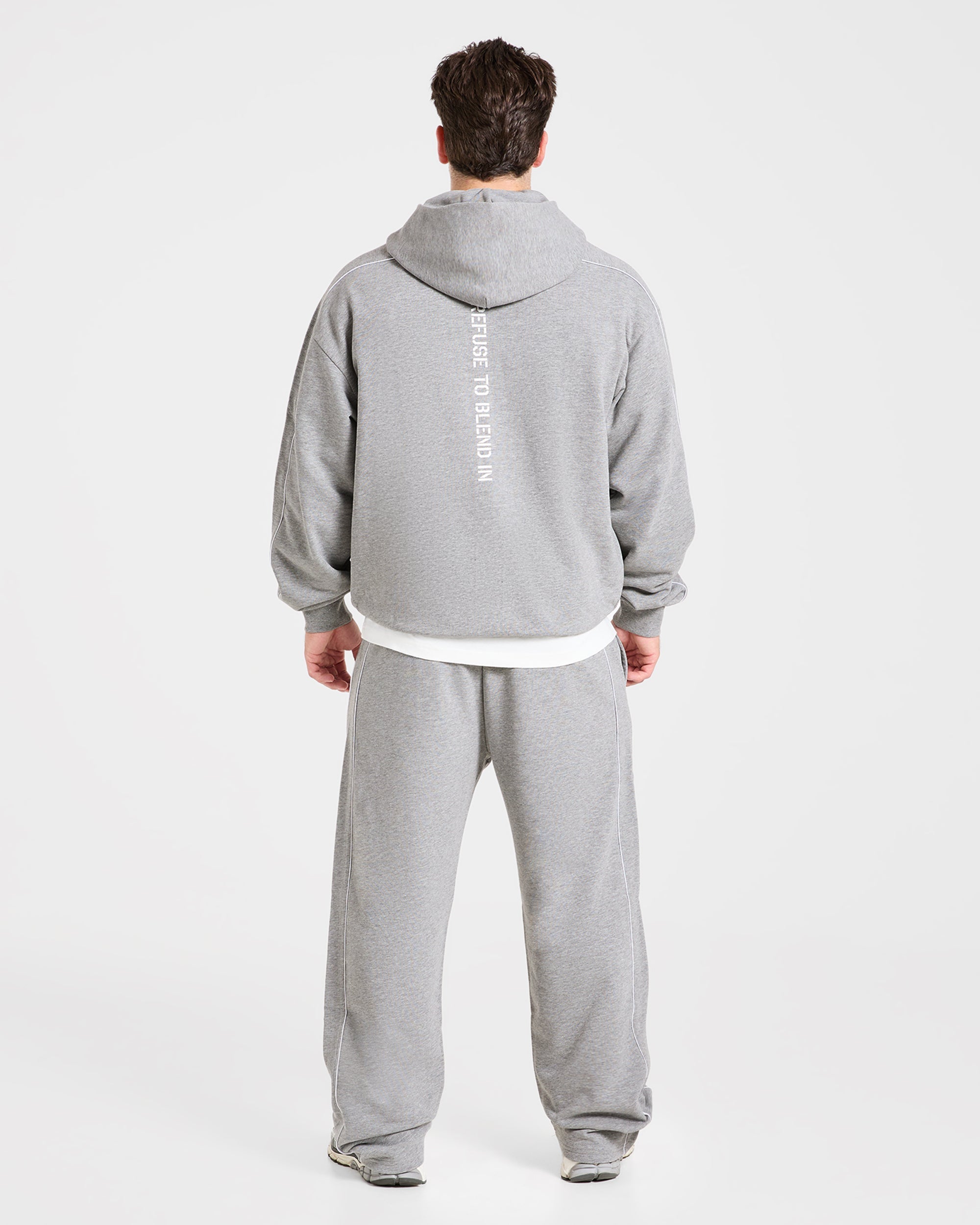 Cam Kissel x Oversized Full Zip Hoodie - Mid Marl Grijs