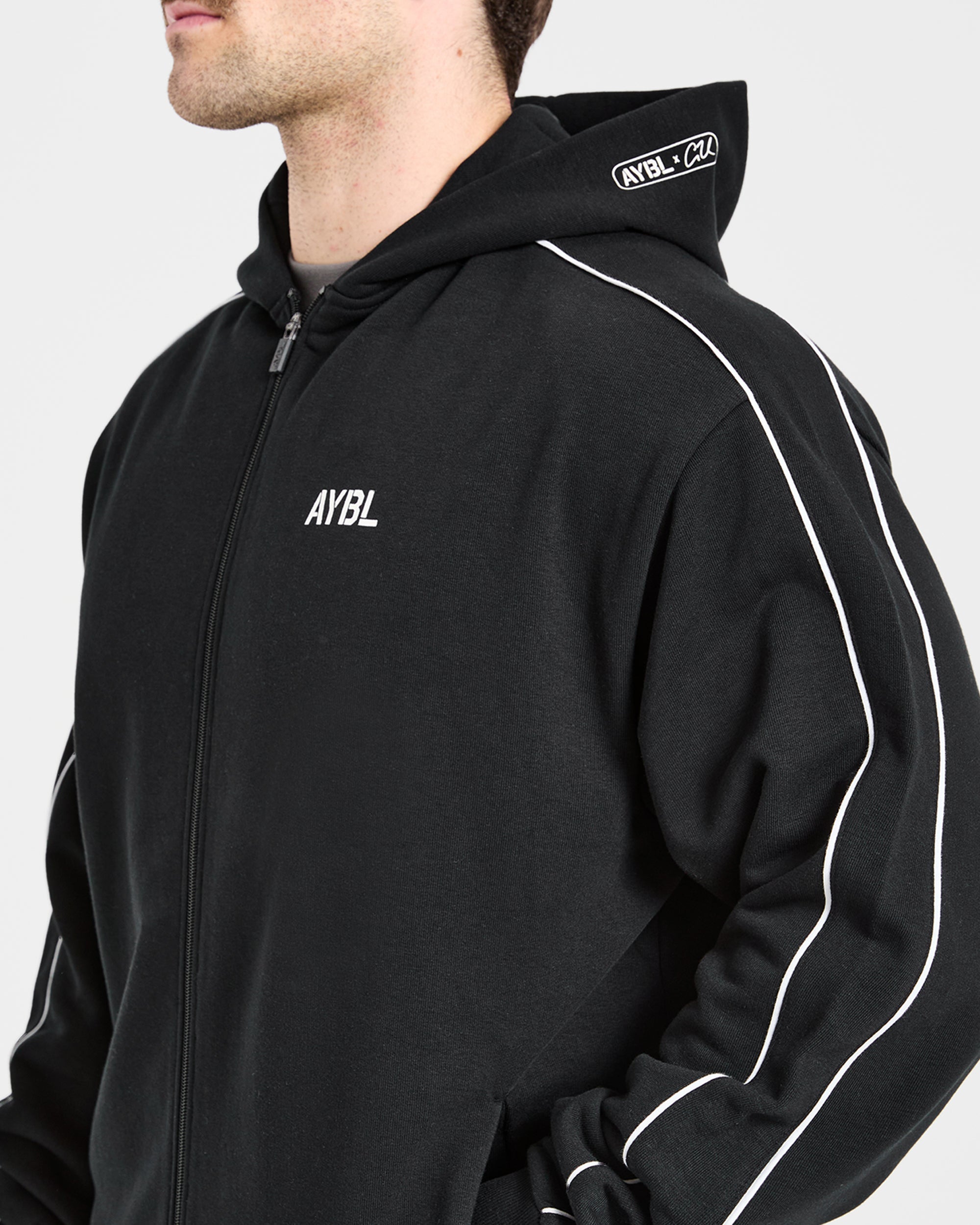 Cam Kissel x Oversized Full Zip Hoodie - Zwart