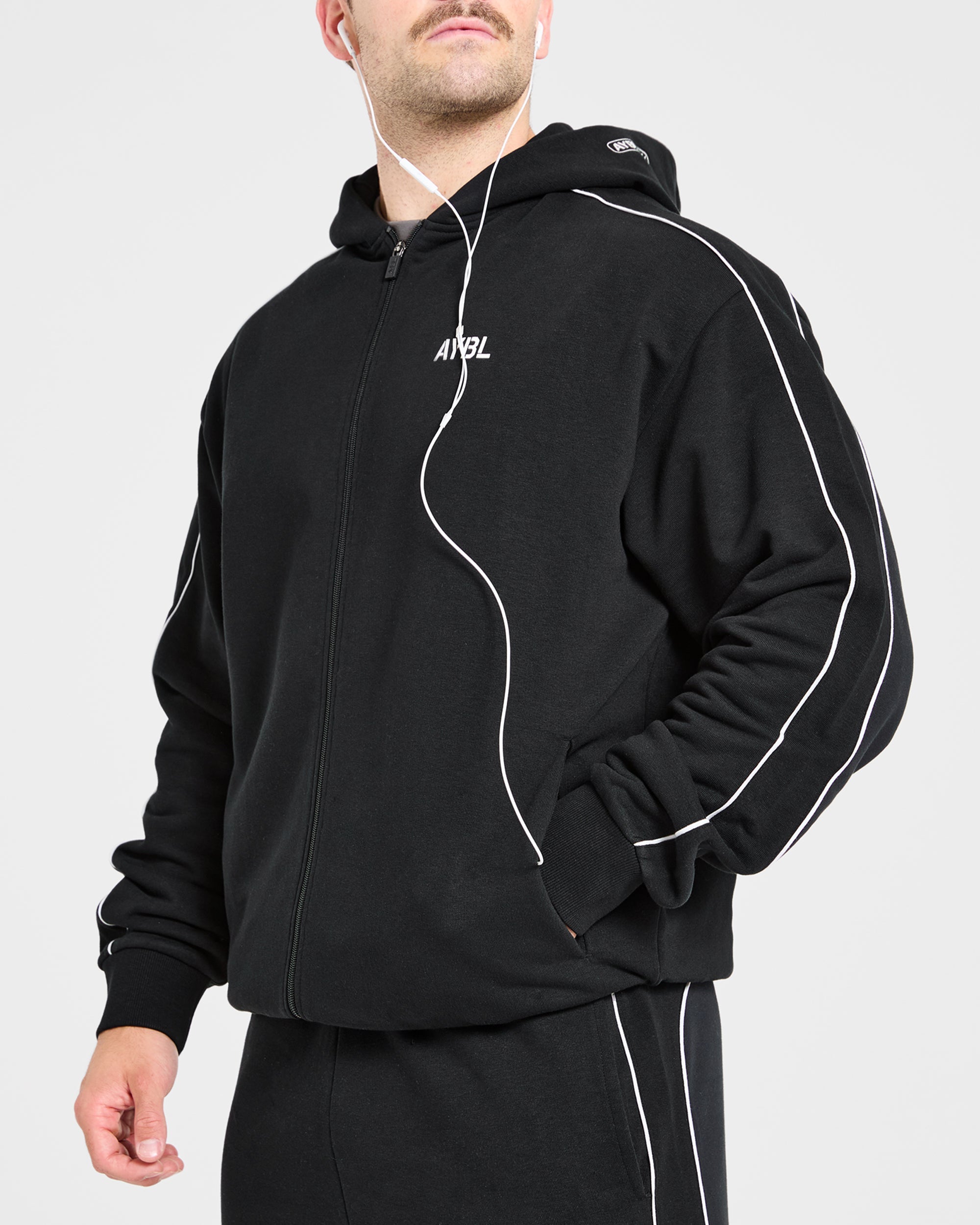 Cam Kissel x Oversized Full Zip Hoodie - Zwart