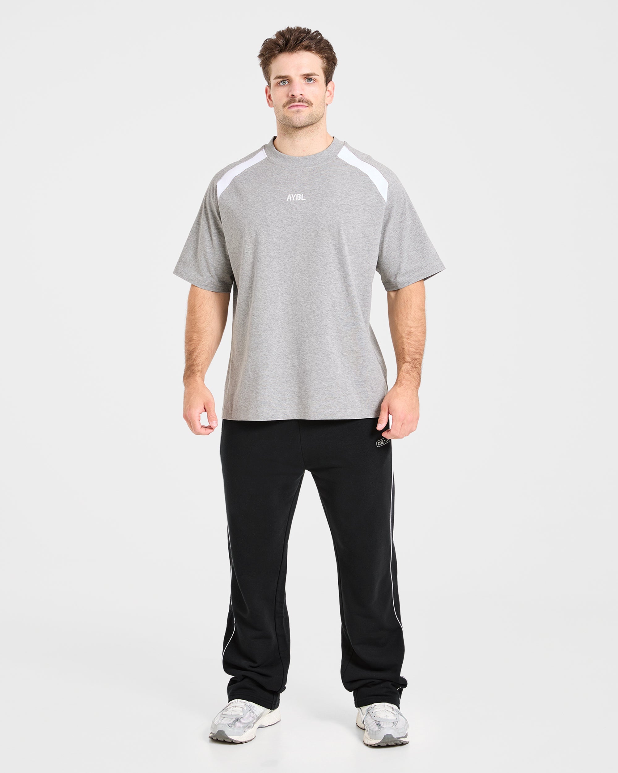 Cam Kissel x Contrast Oversized T Shirt - Mid Marl Grijs