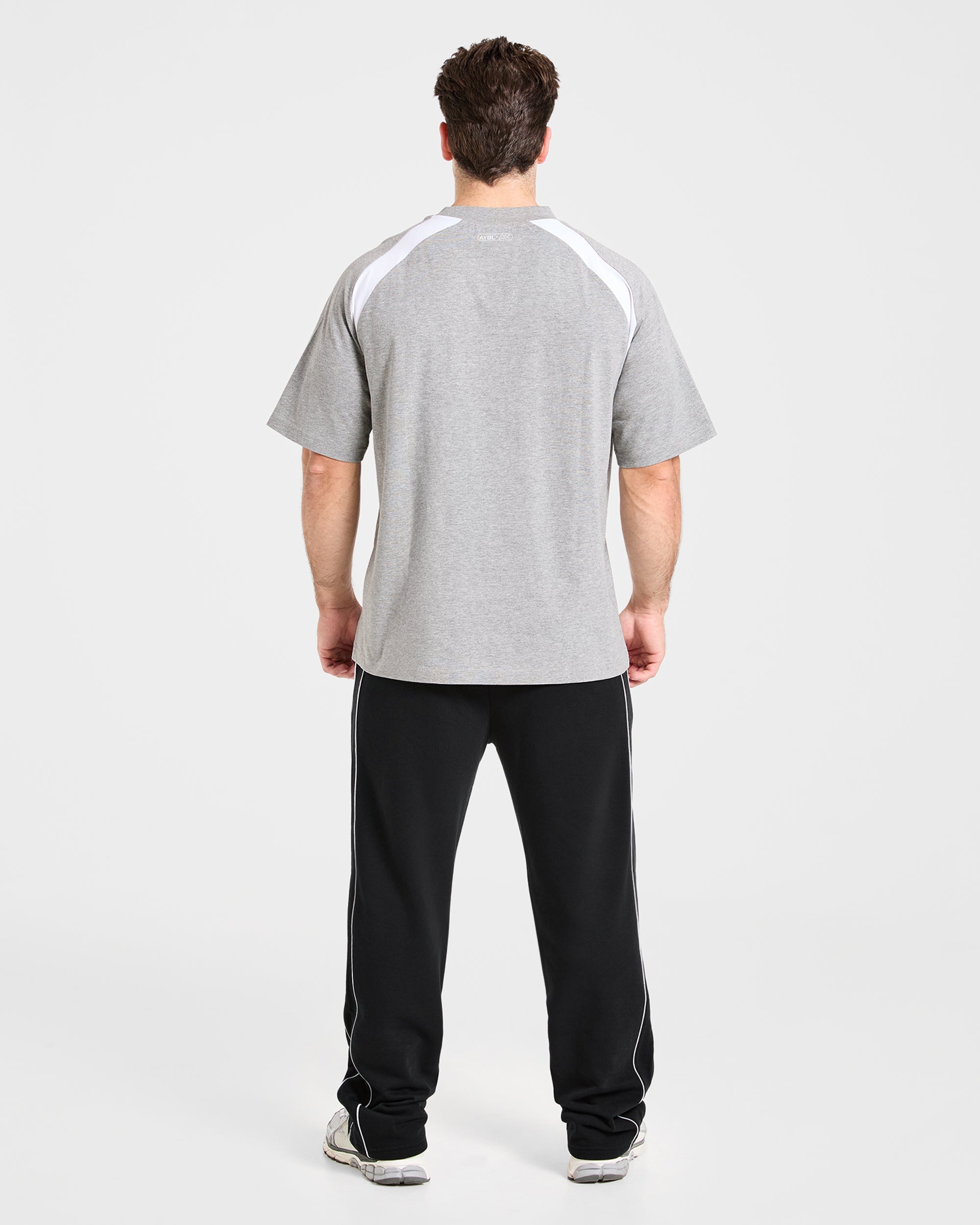 Cam Kissel x Contrast Oversized T Shirt - Mid Marl Grijs