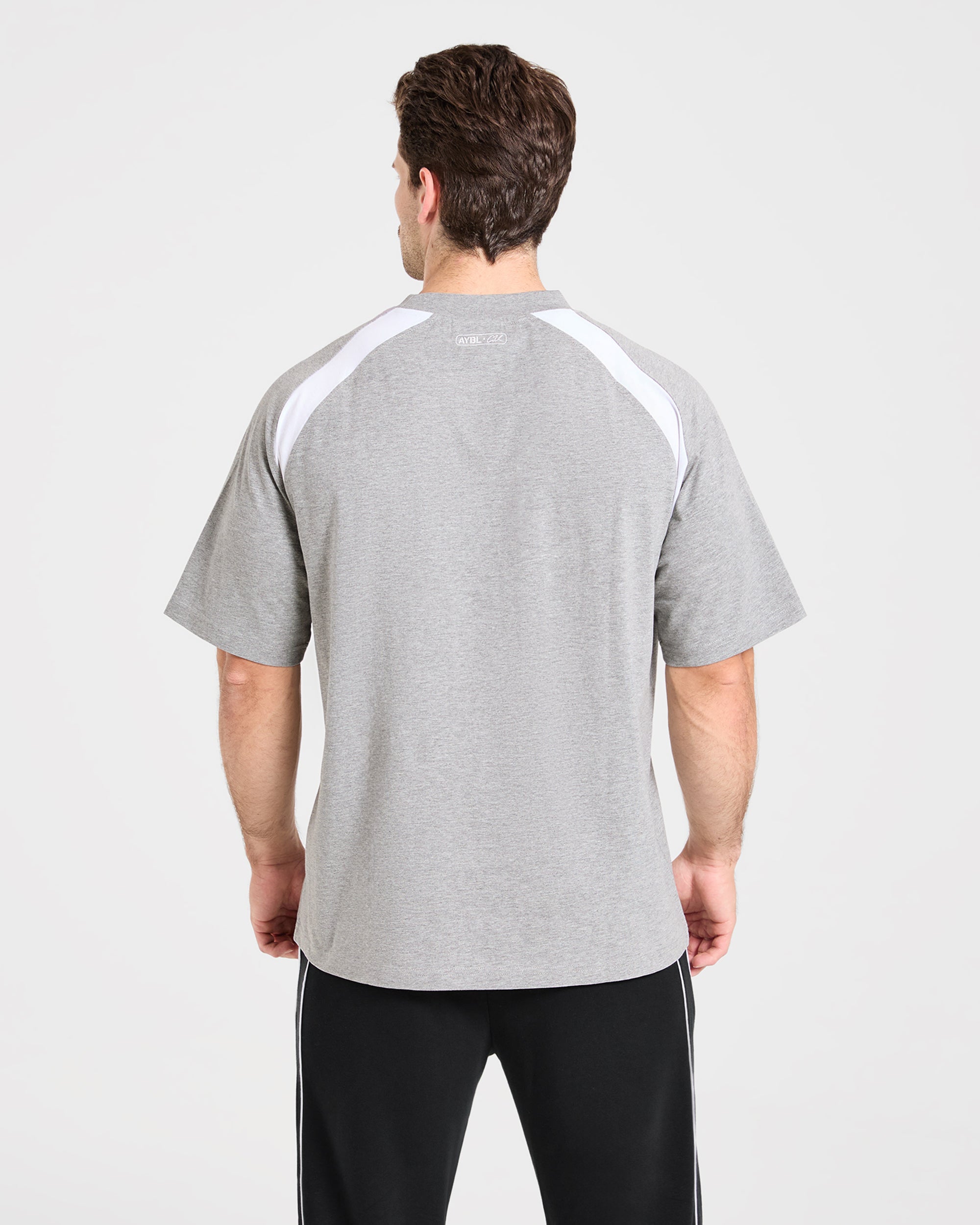 Cam Kissel x Contrast Oversized T Shirt - Mid Marl Grijs