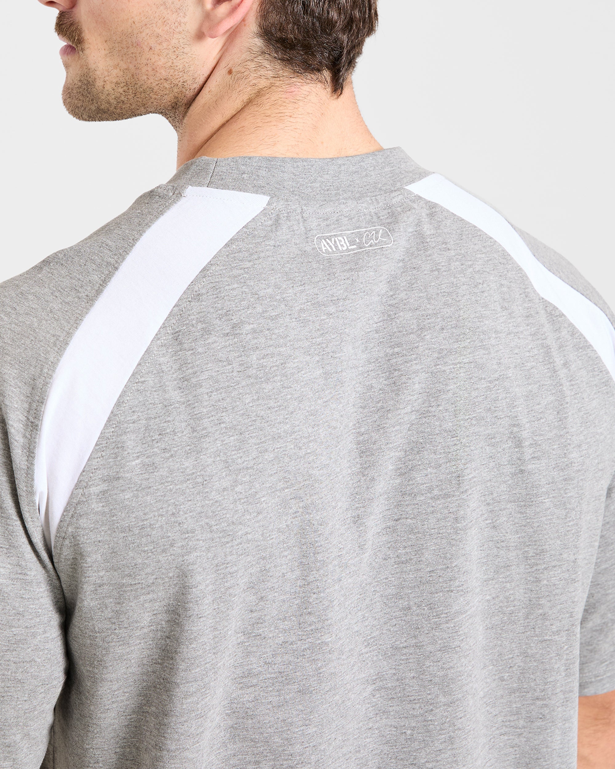 Cam Kissel x Contrast Oversized T Shirt - Mid Marl Grijs
