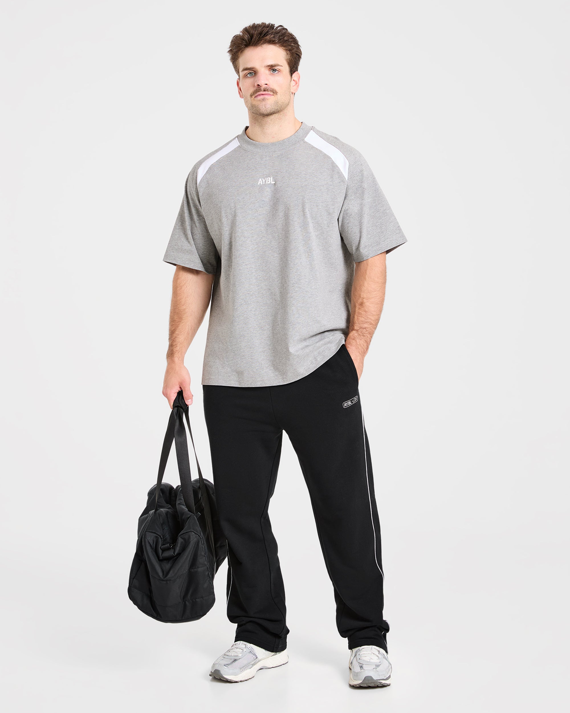 Cam Kissel x Contrast Oversized T Shirt - Mid Marl Grijs