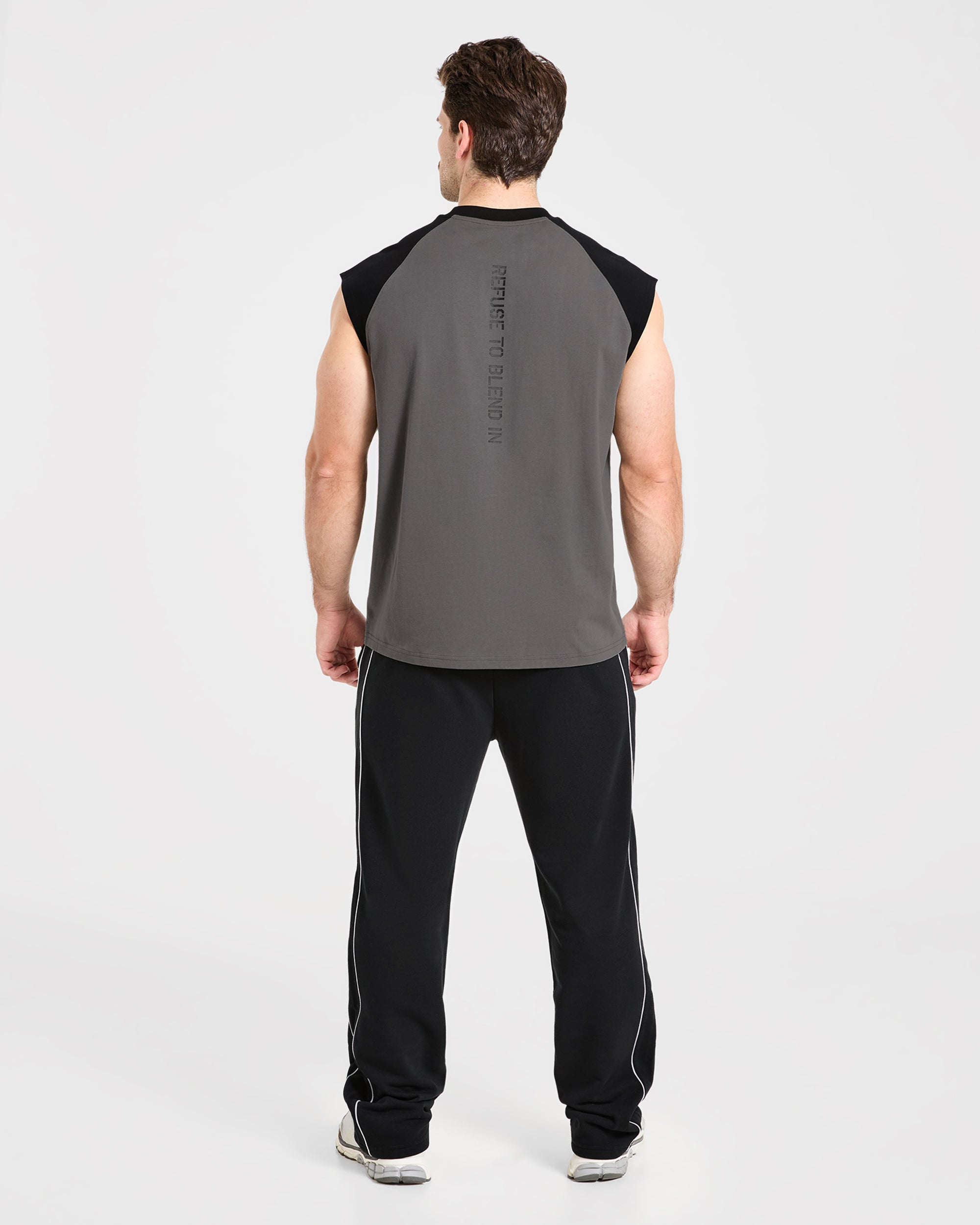 Cam Kissel x Contrast Oversized Tank - Charcoal/Zwart
