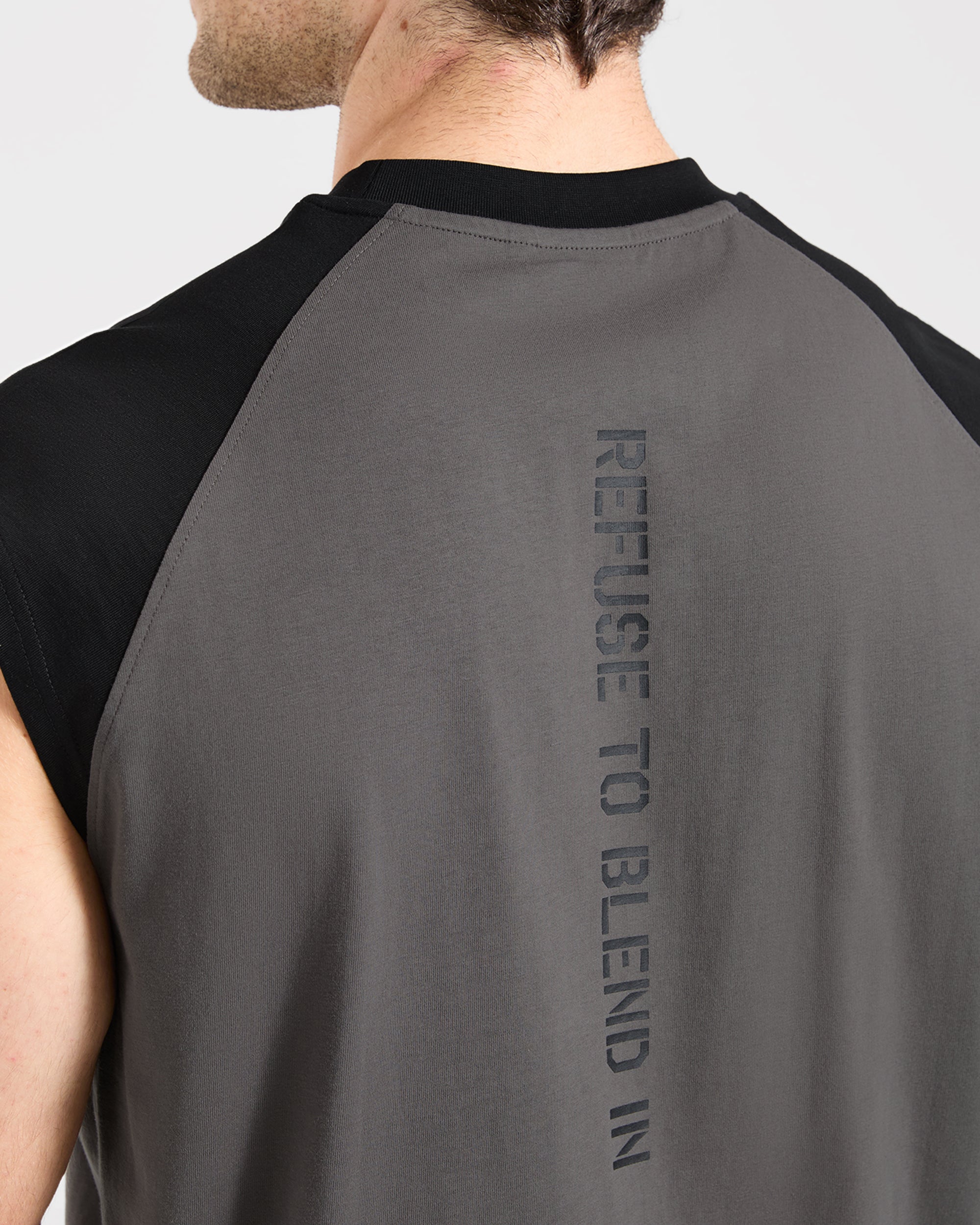 Cam Kissel x Contrast Oversized Tank - Charcoal/Zwart