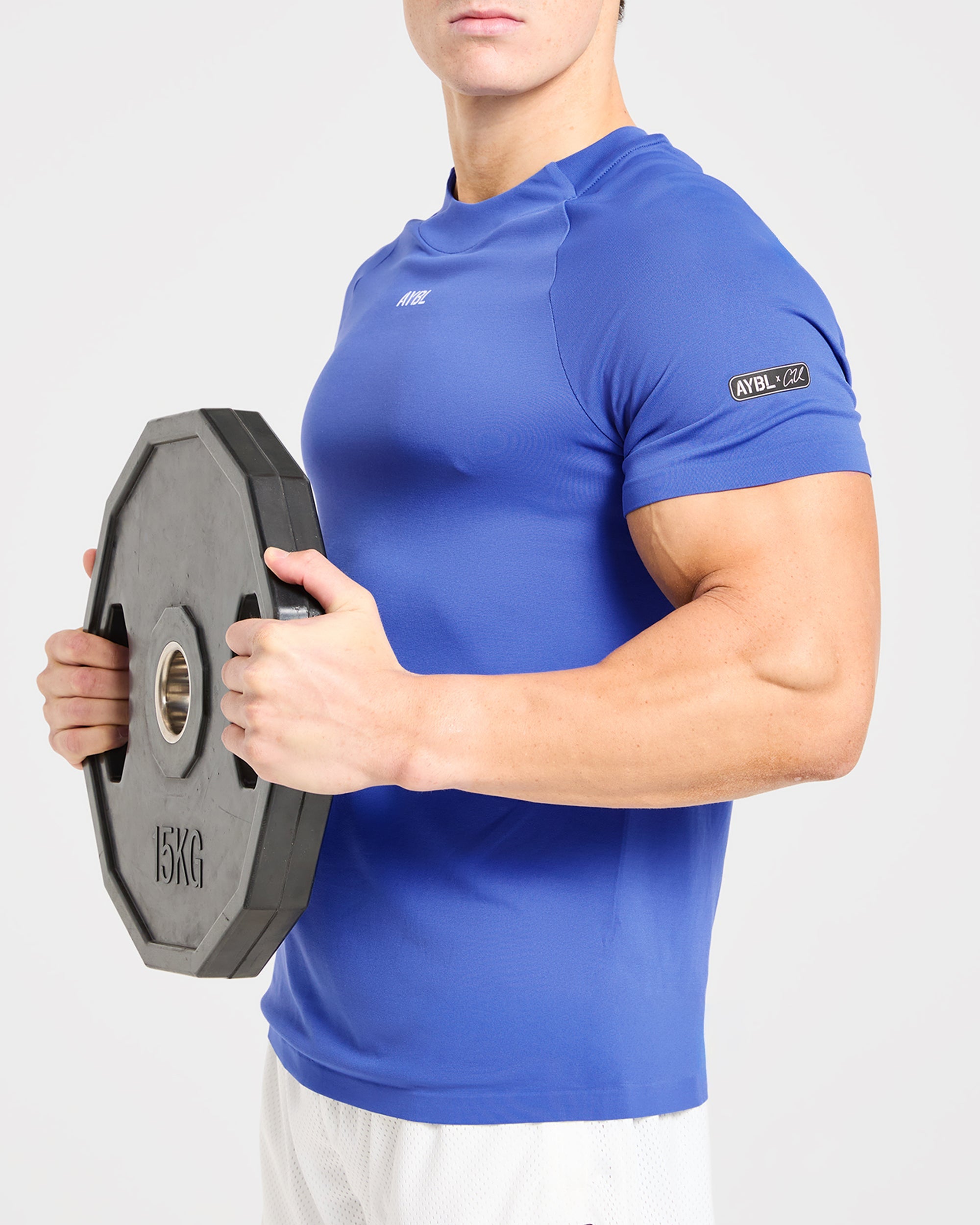 Cam Kissel x Seamless T Shirt - Cobalt Blauw