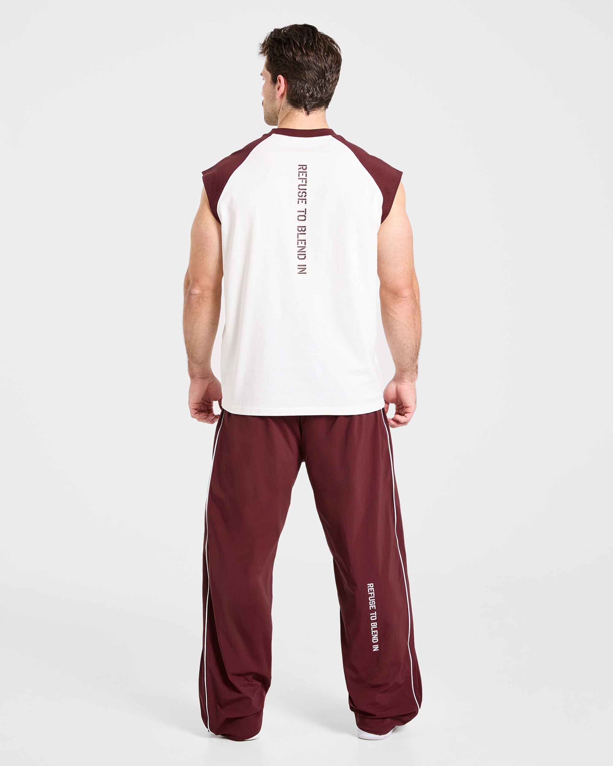 Cam Kissel x Contrast Oversized Tank - Off Wit/Burgundy