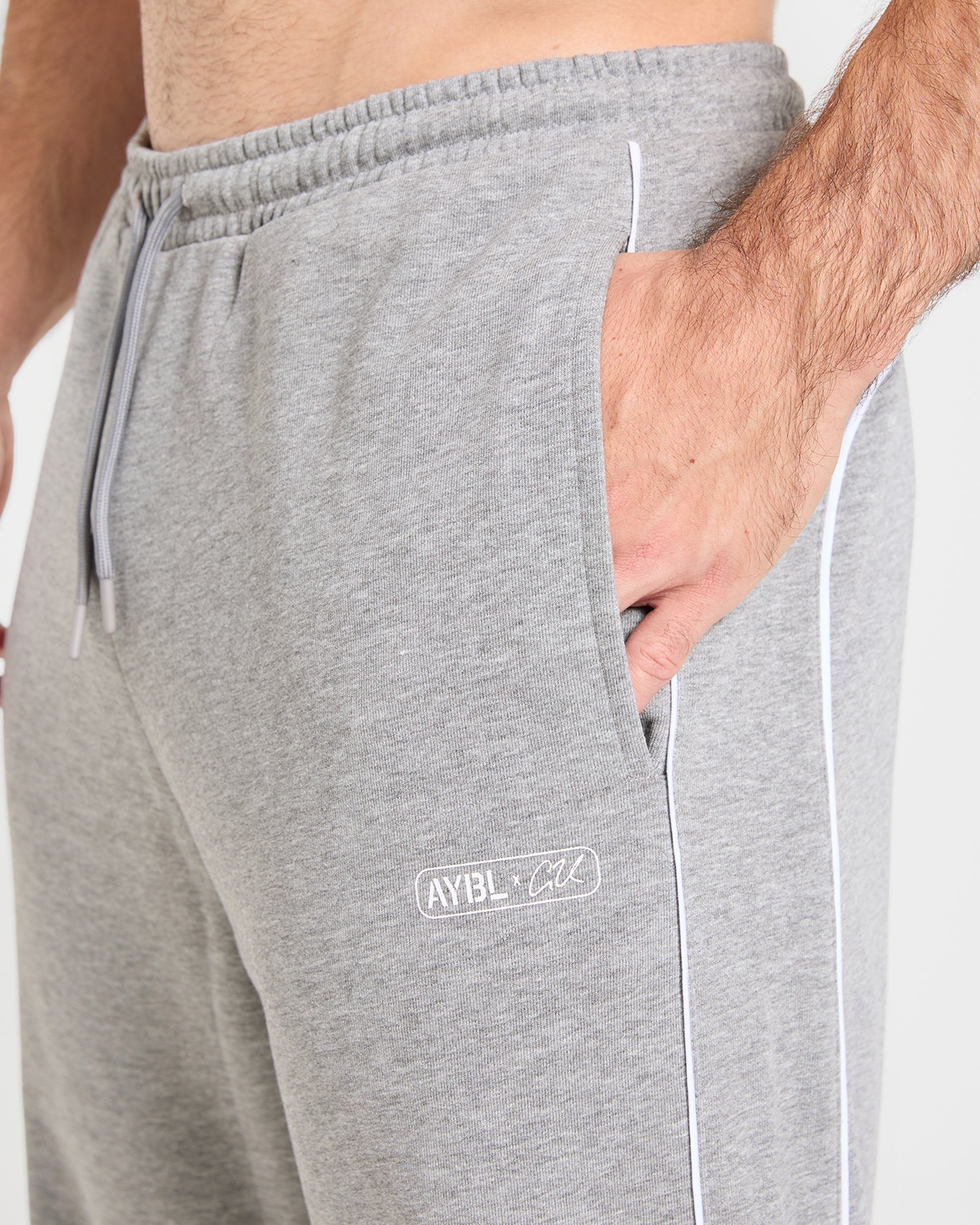Cam Kissel x Oversized Straight Leg Joggers - Mid Marl Grijs