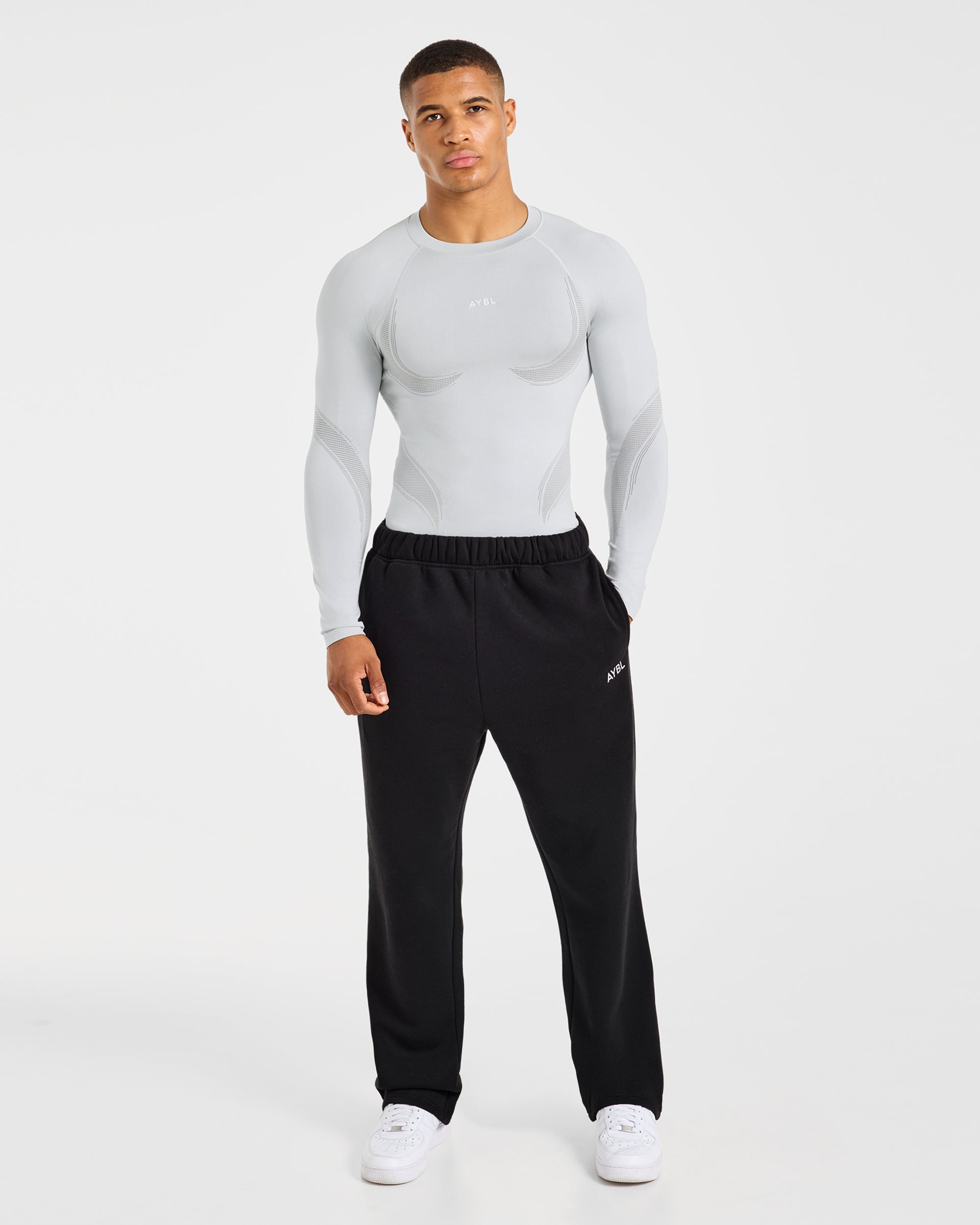 Charge Seamless Long Sleeve T Shirt - Light Grijs