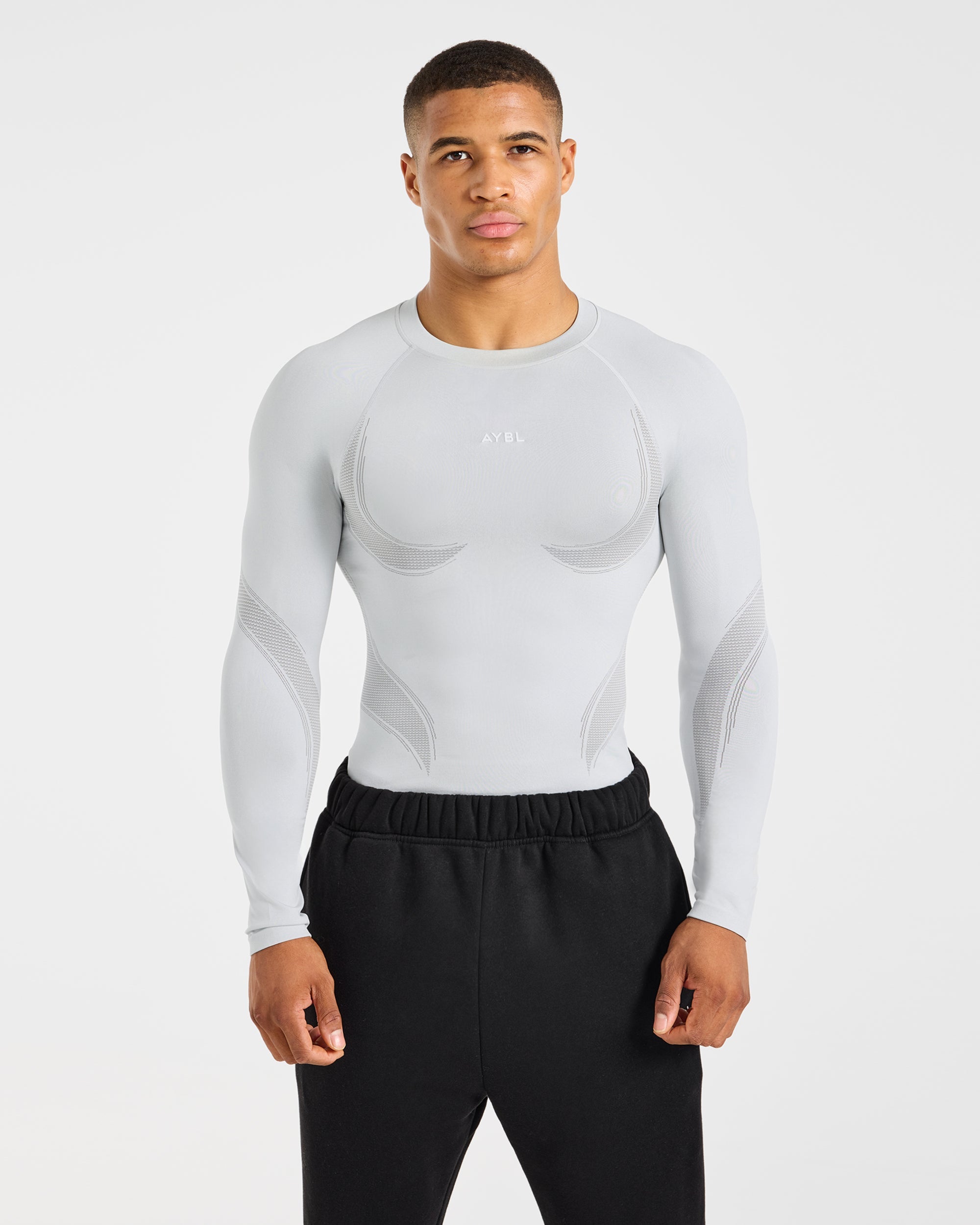 Charge Seamless Long Sleeve T Shirt - Light Grijs