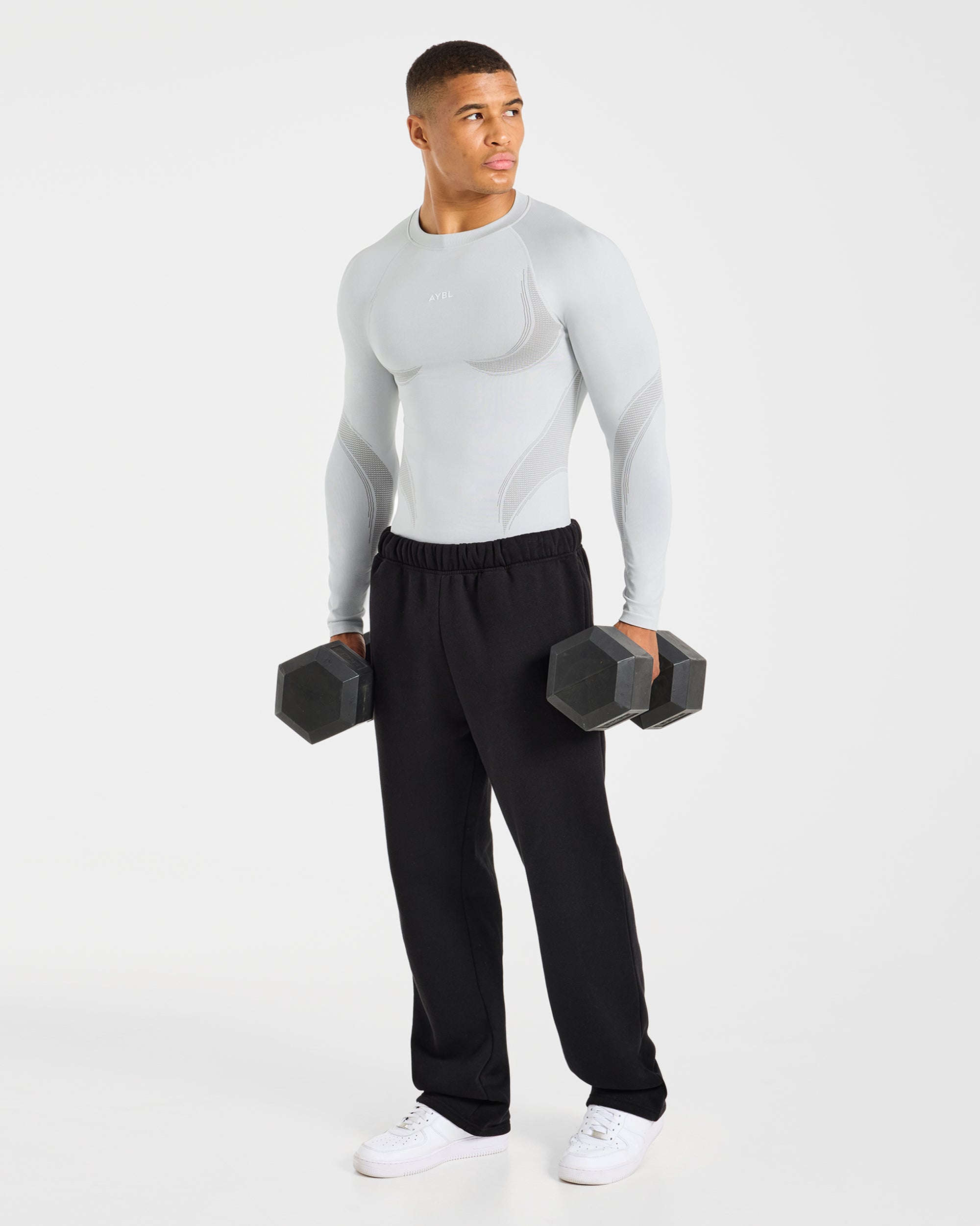 Charge Seamless Long Sleeve T Shirt - Light Grijs