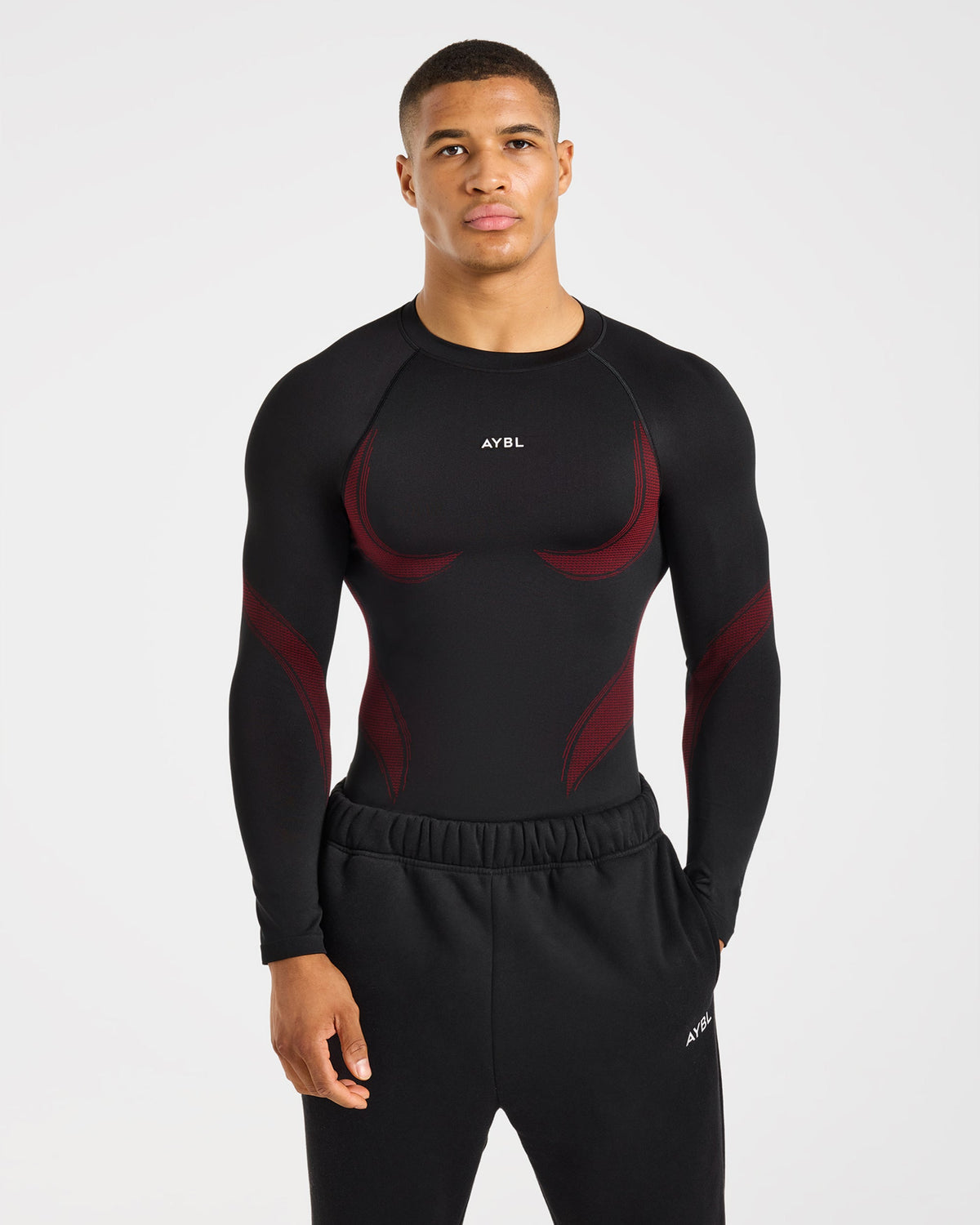 Charge Seamless Long Sleeve T Shirt - Zwart/Rood