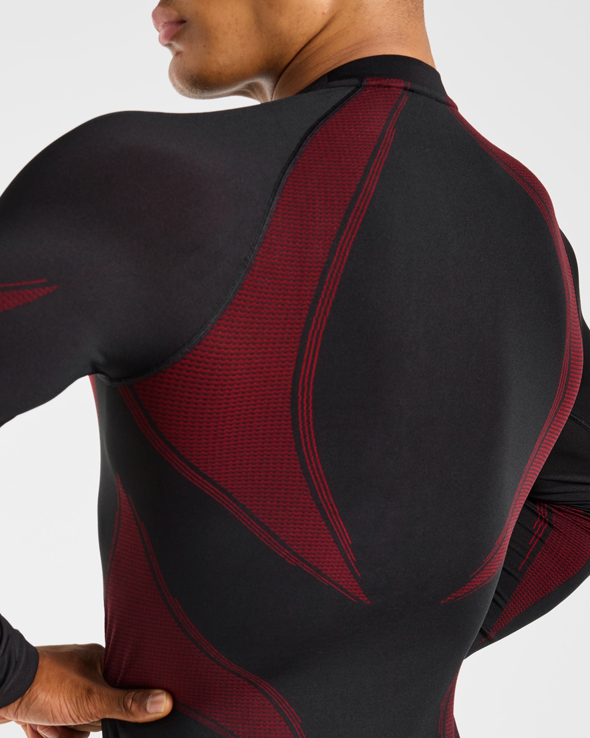 Charge Seamless Long Sleeve T Shirt - Zwart/Rood