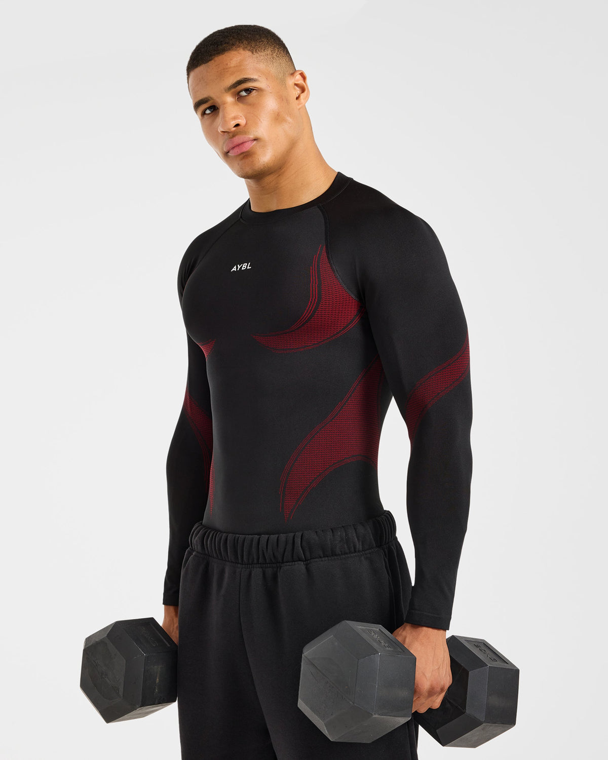 Charge Seamless Long Sleeve T Shirt - Zwart/Rood