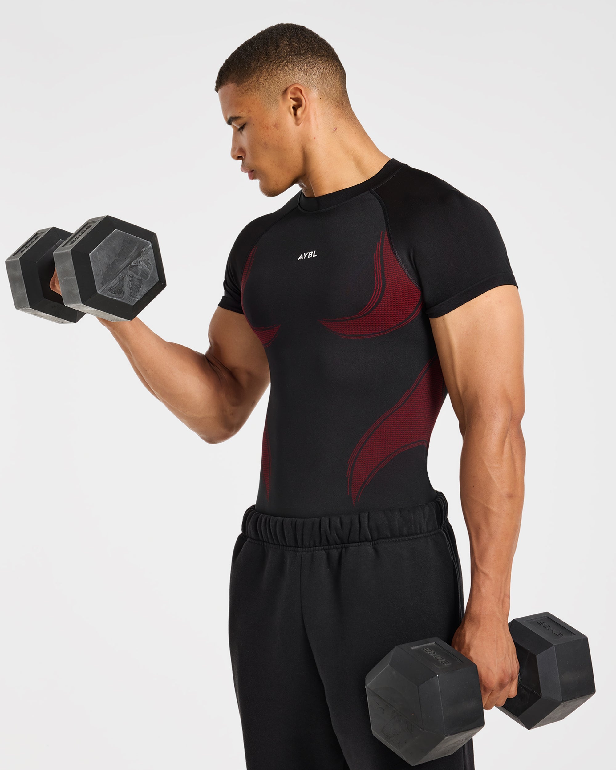 Charge Seamless T Shirt - Zwart/Rood