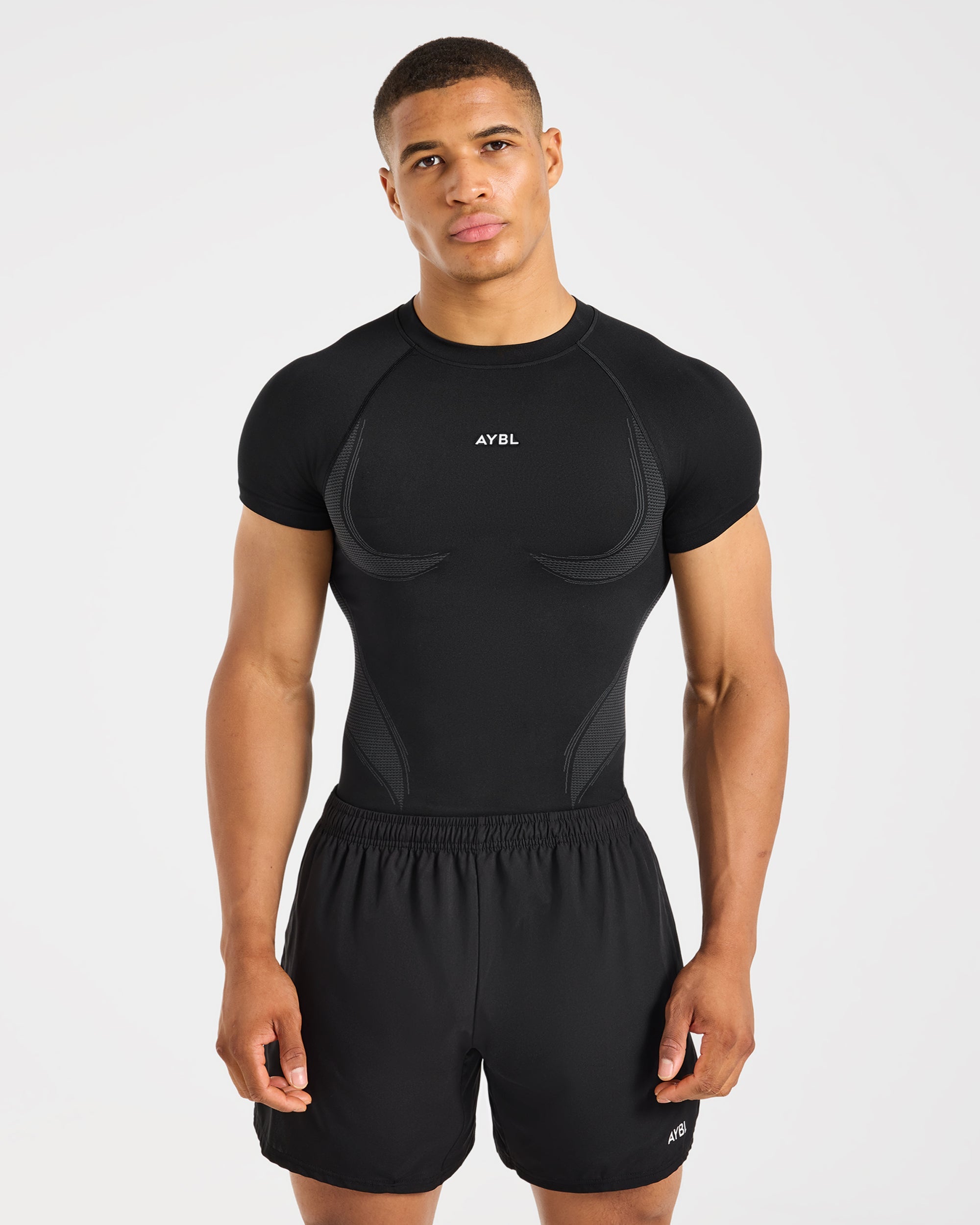 Charge Seamless T Shirt - Zwart/Charcoal