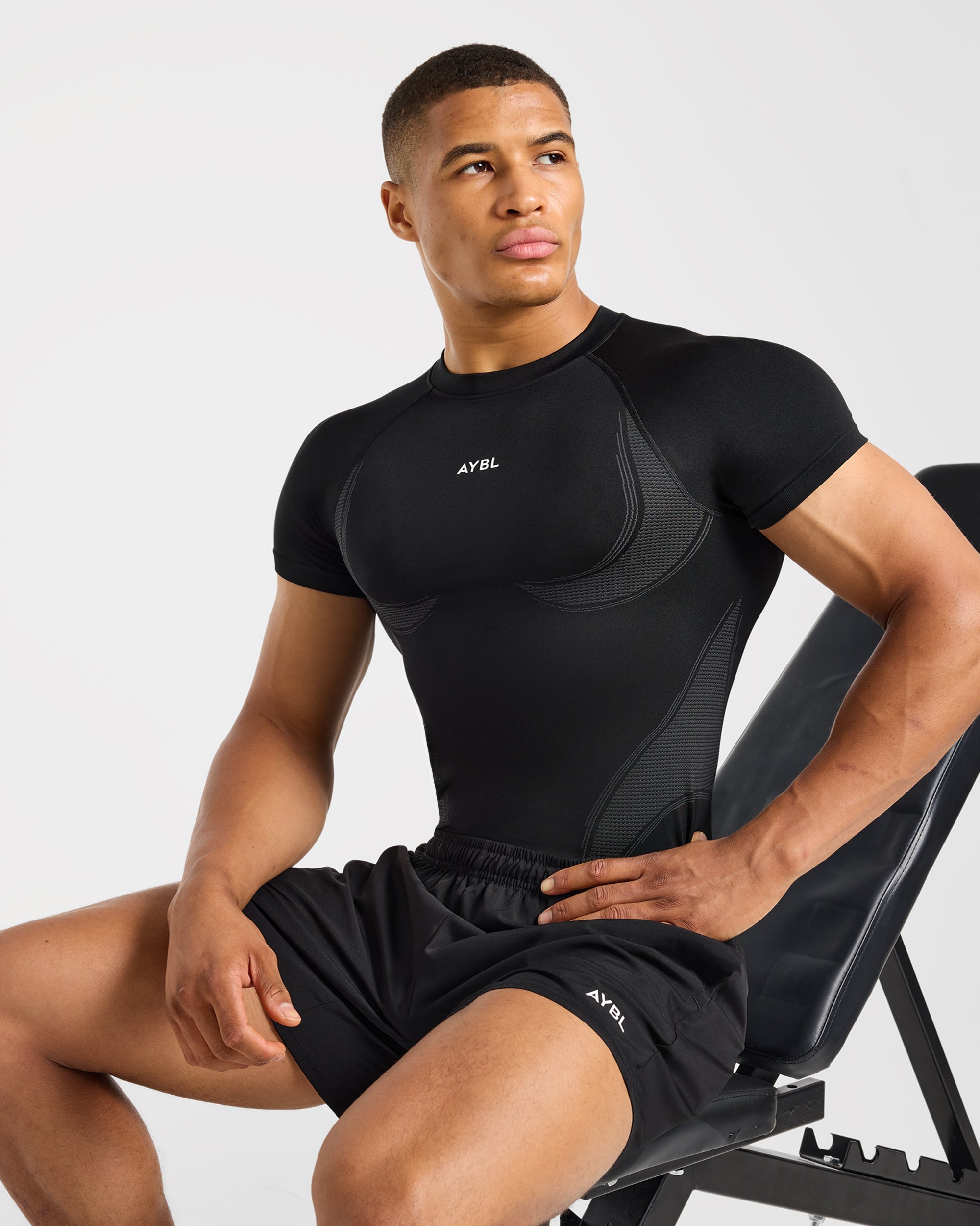 Charge Seamless T Shirt - Zwart/Charcoal