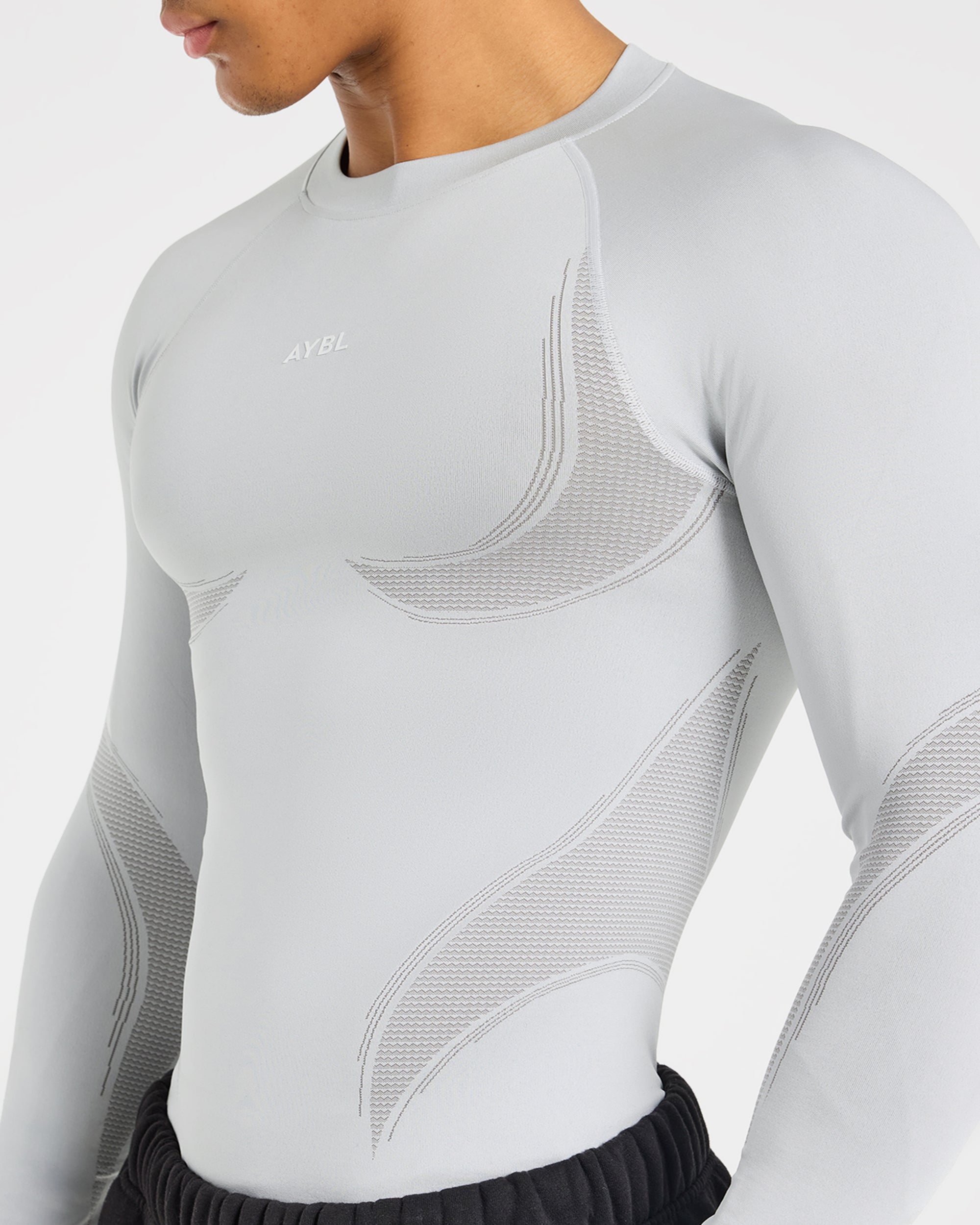Charge Seamless Long Sleeve T Shirt - Light Grijs