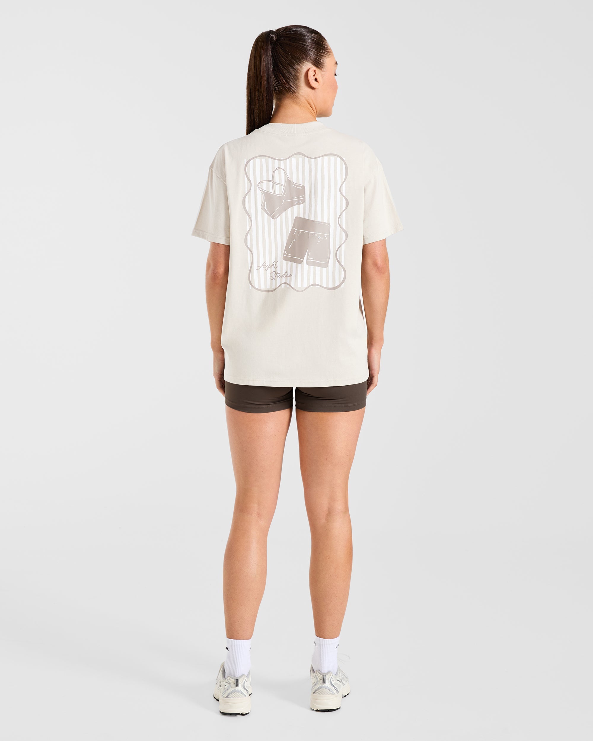 AYBL Studio Oversized T Shirt - Taupe Beige