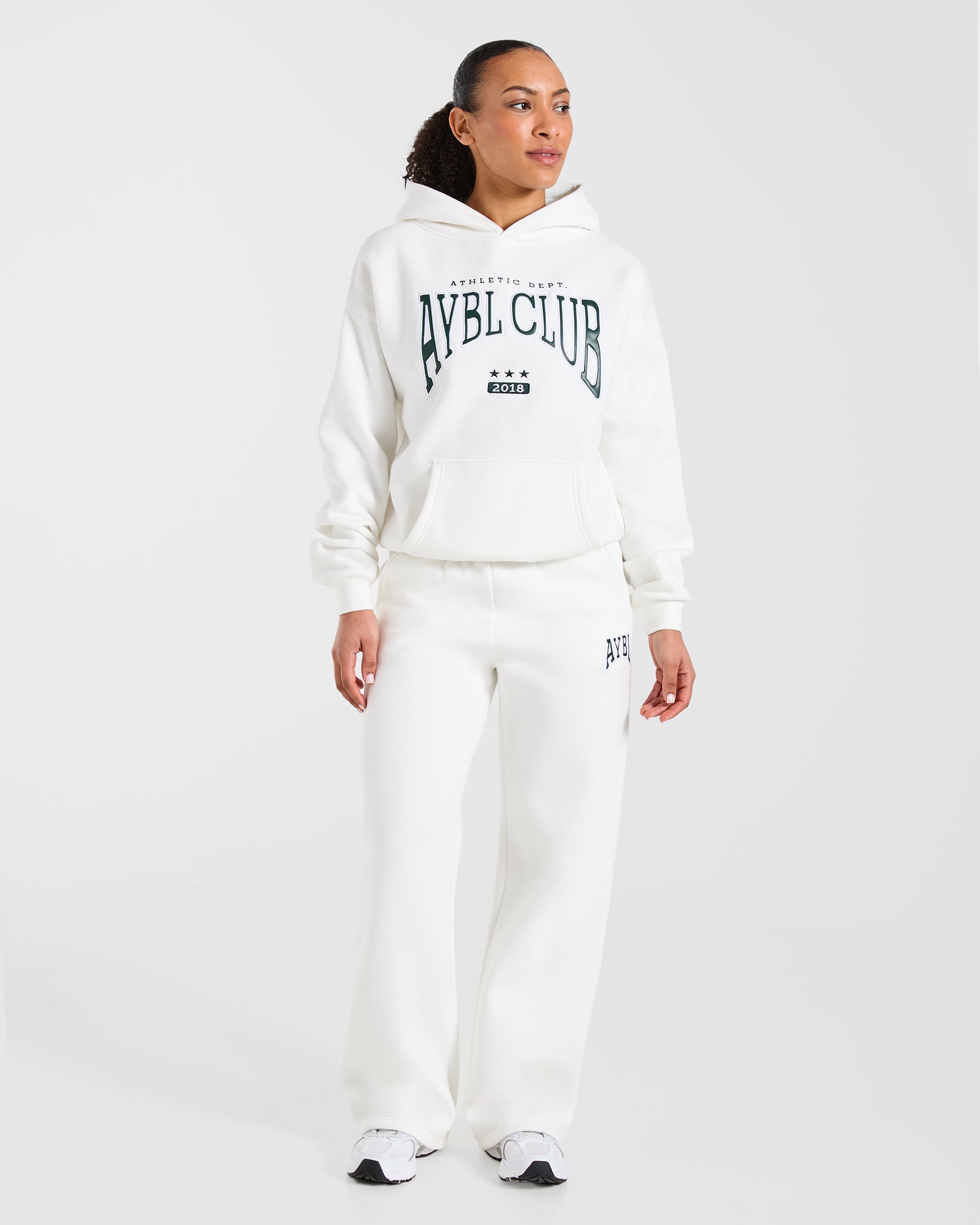 AYBL Club Oversized Hoodie - Off Wit/Forest Groen