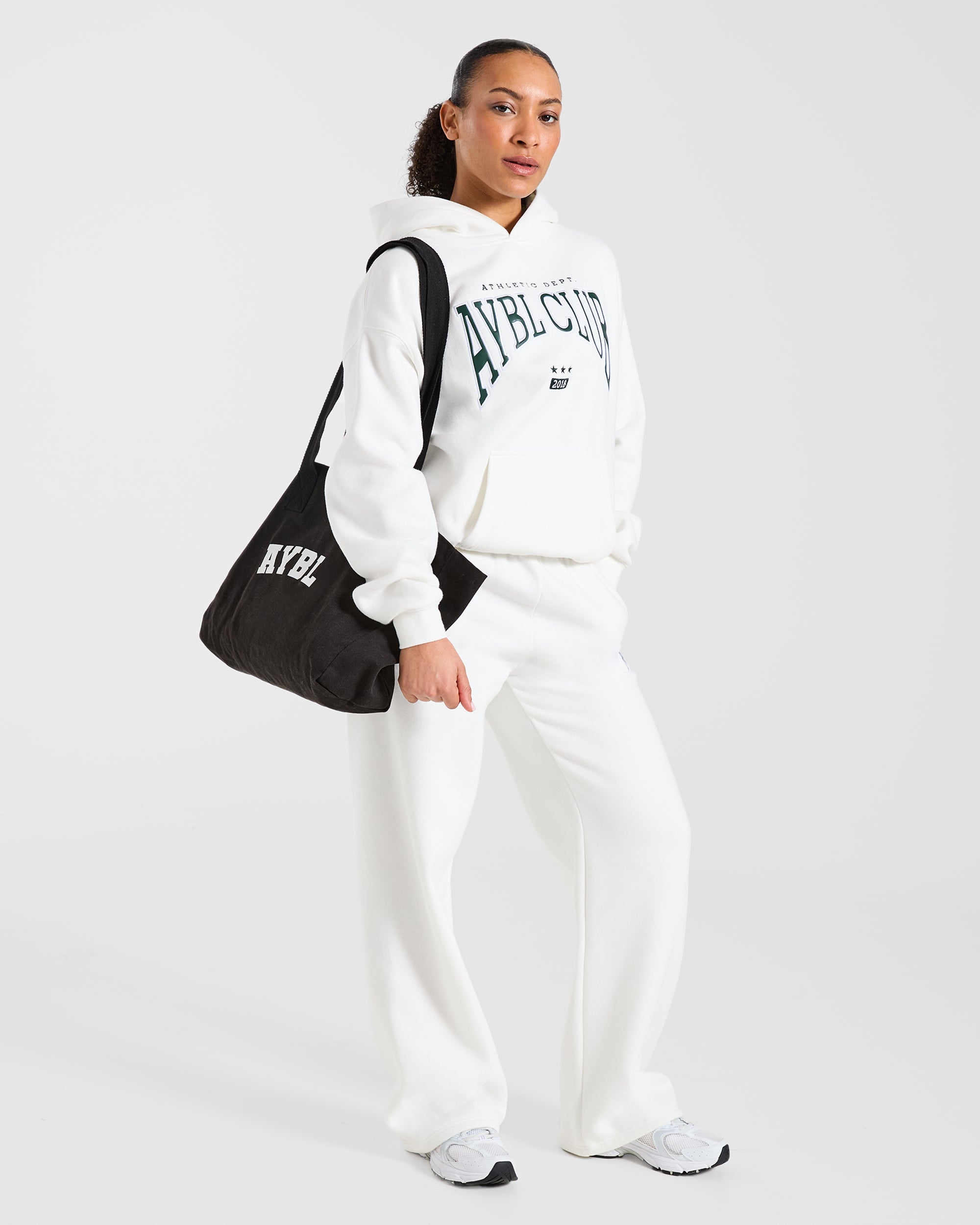 AYBL Club Oversized Hoodie - Off Wit/Forest Groen