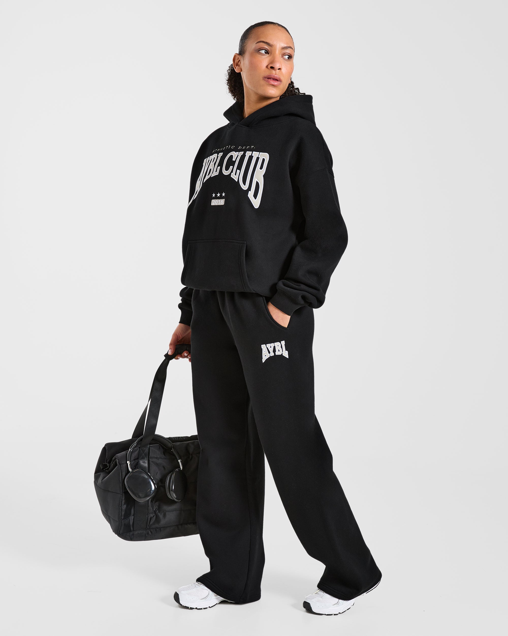 AYBL Club Oversized Straight Leg Joggers - Zwart