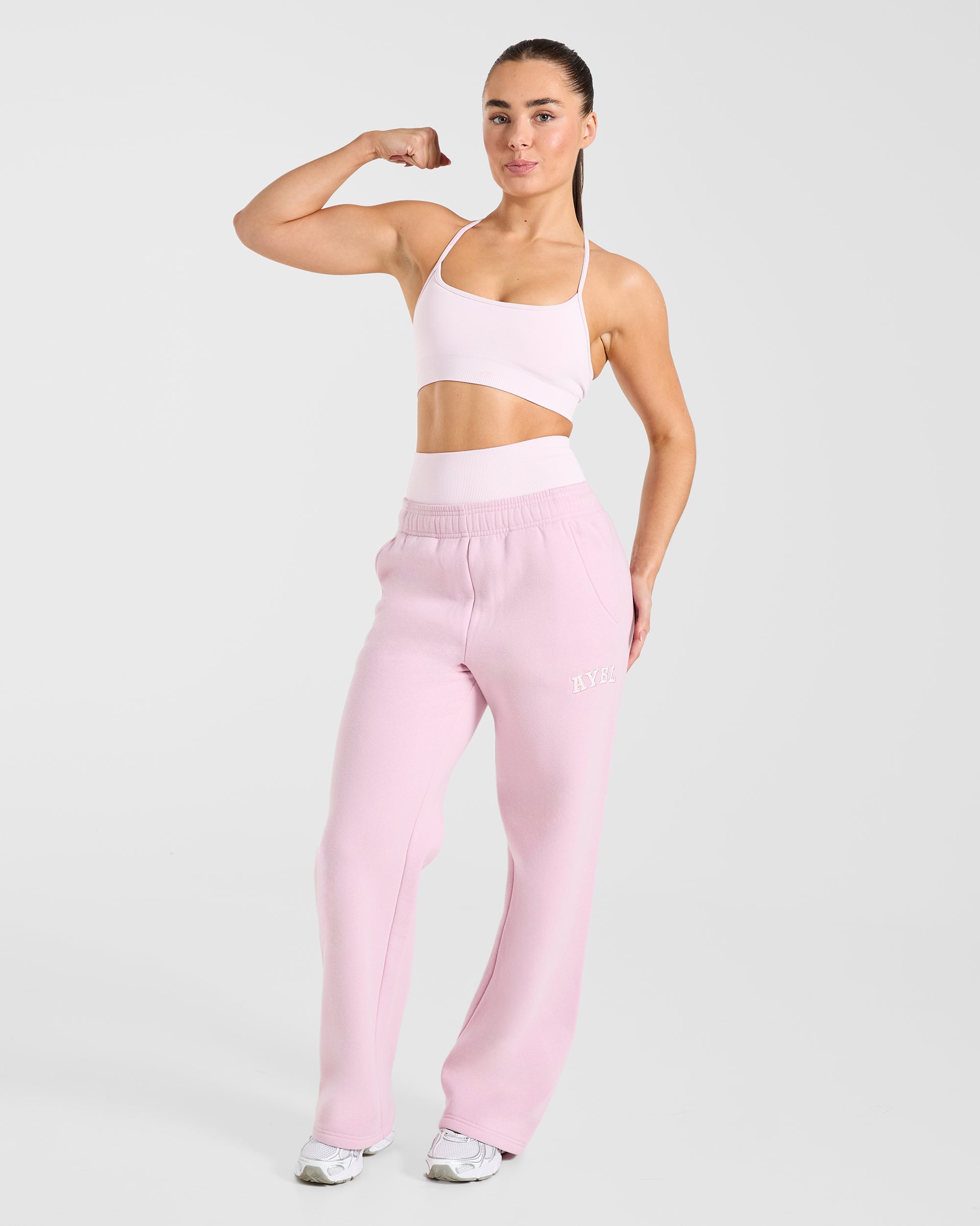 Varsity 2.0 Oversized Straight Leg Joggers - Iced Roze
