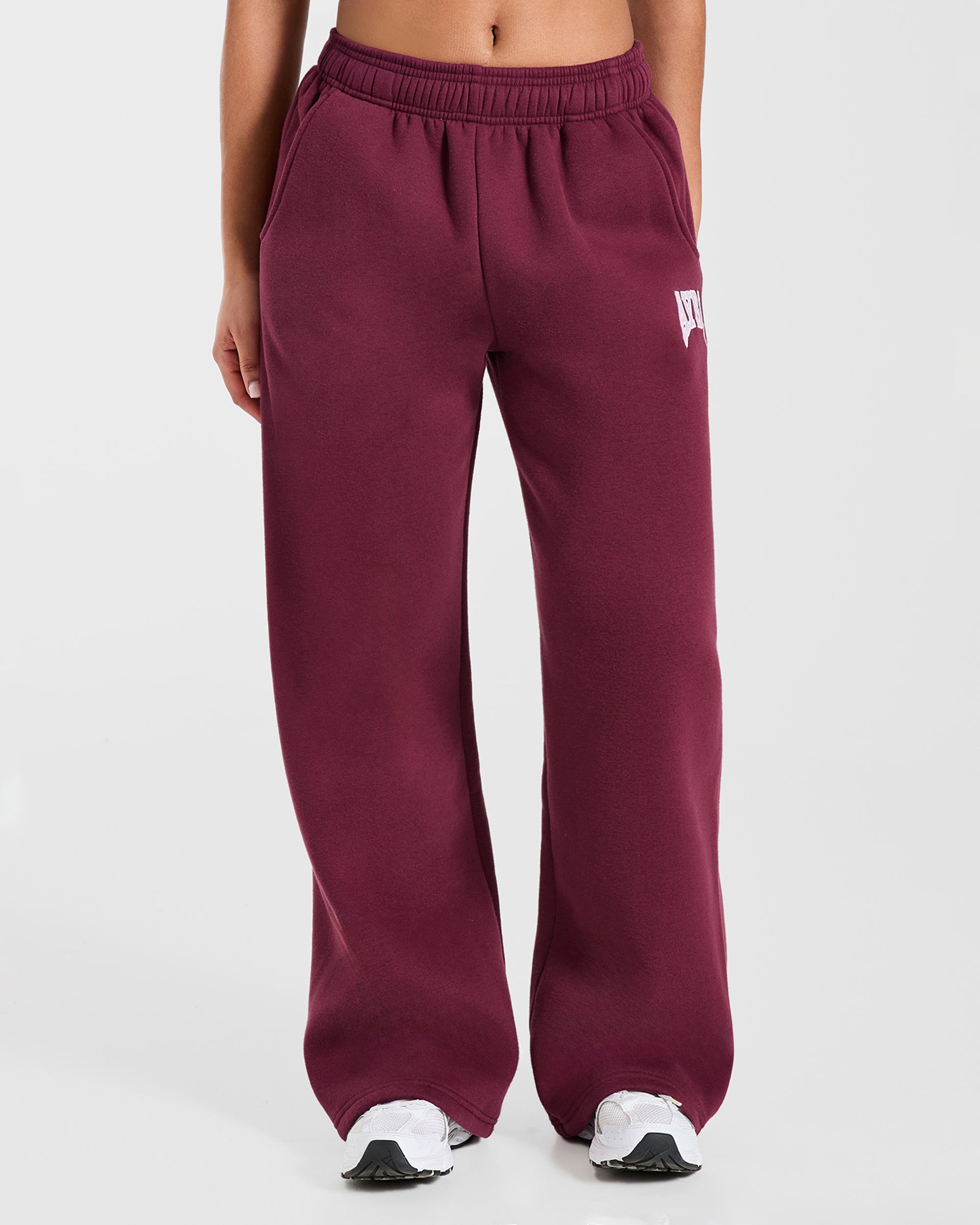 AYBL Club Oversized Straight Leg Joggers - Burgundy/Roze