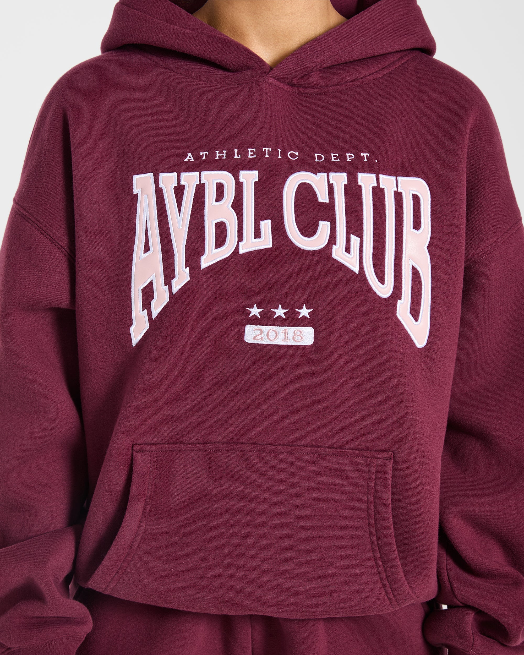 AYBL Club Oversized Hoodie - Burgundy/Roze