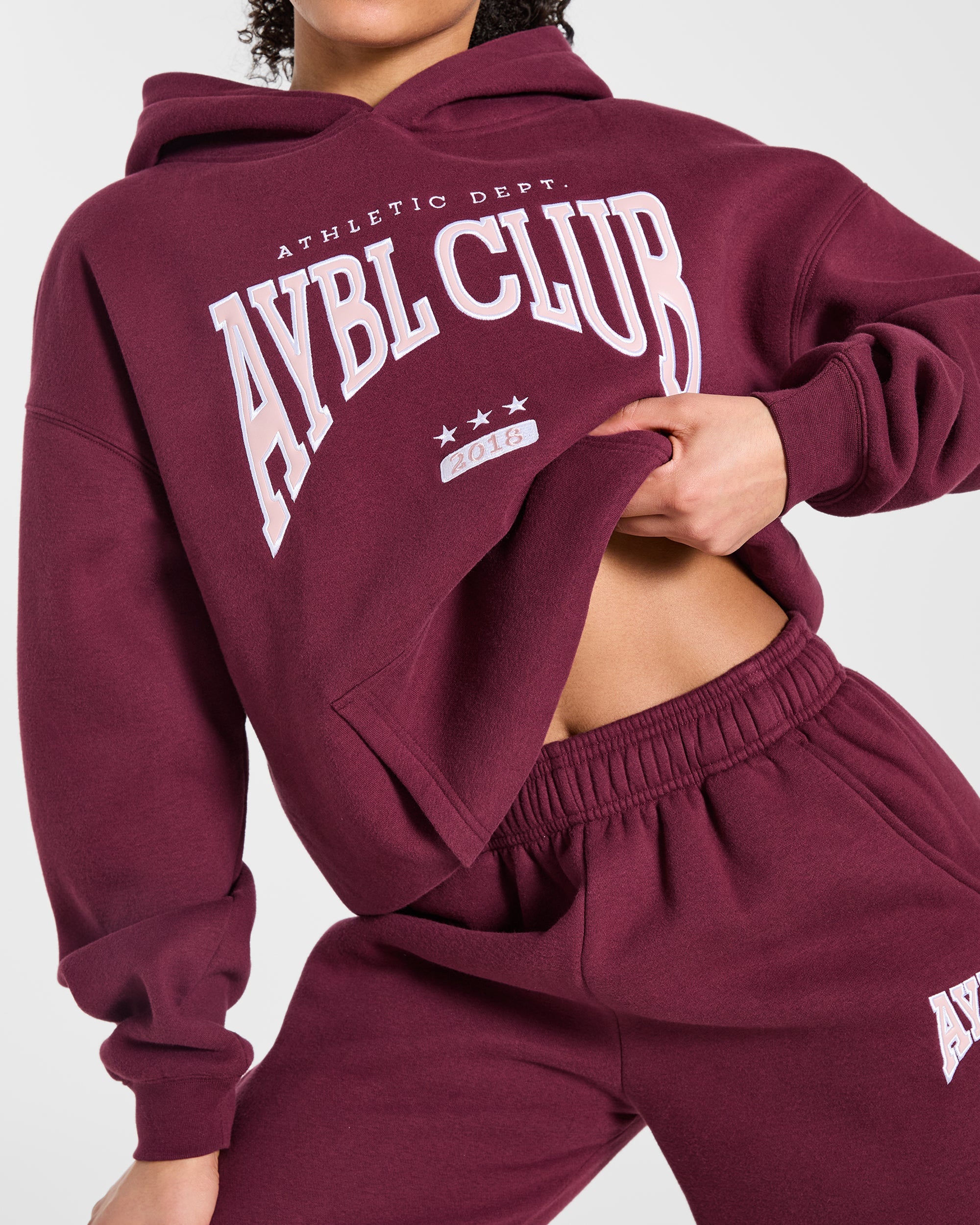 AYBL Club Oversized Hoodie - Burgundy/Roze