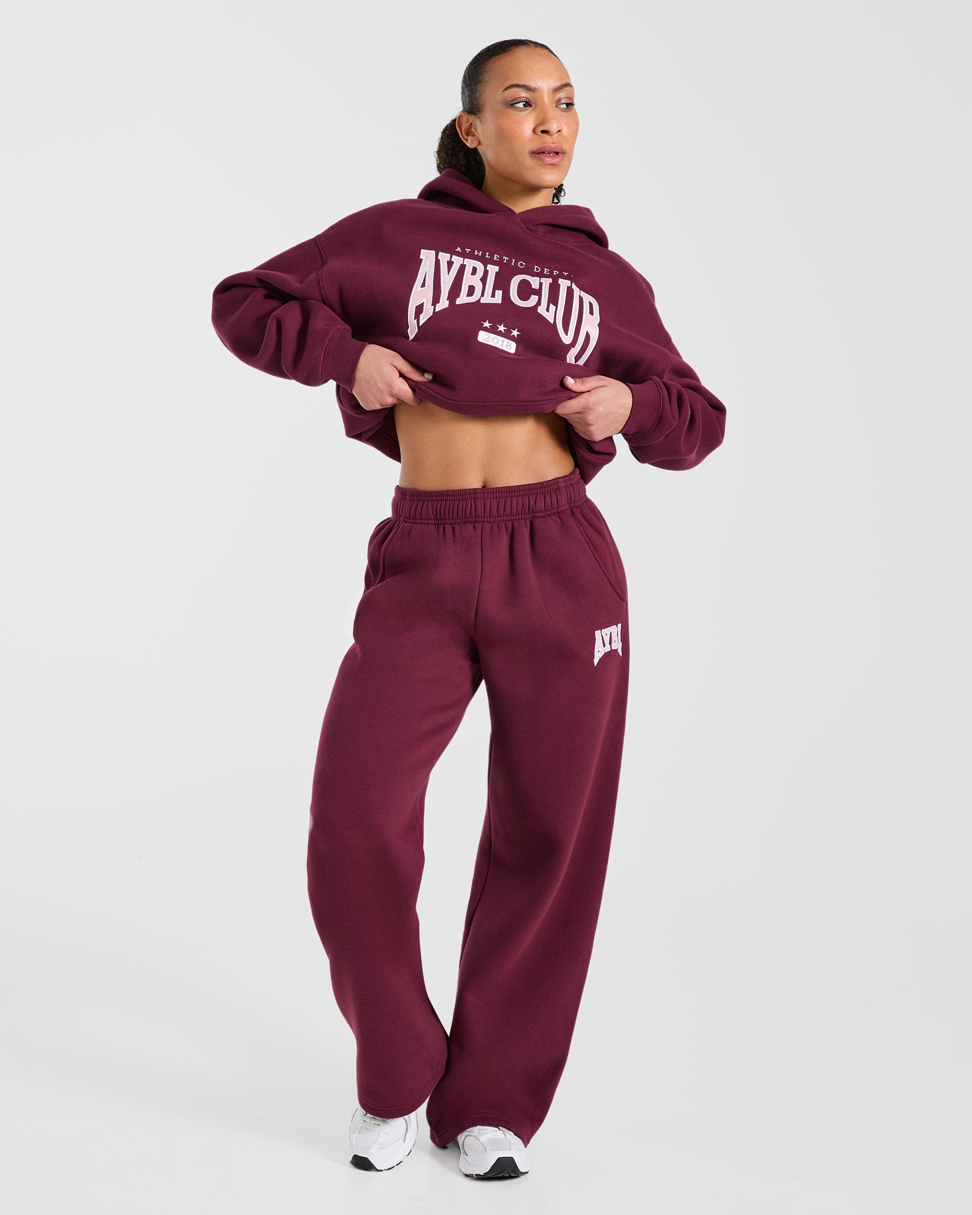 AYBL Club Oversized Hoodie - Burgundy/Roze
